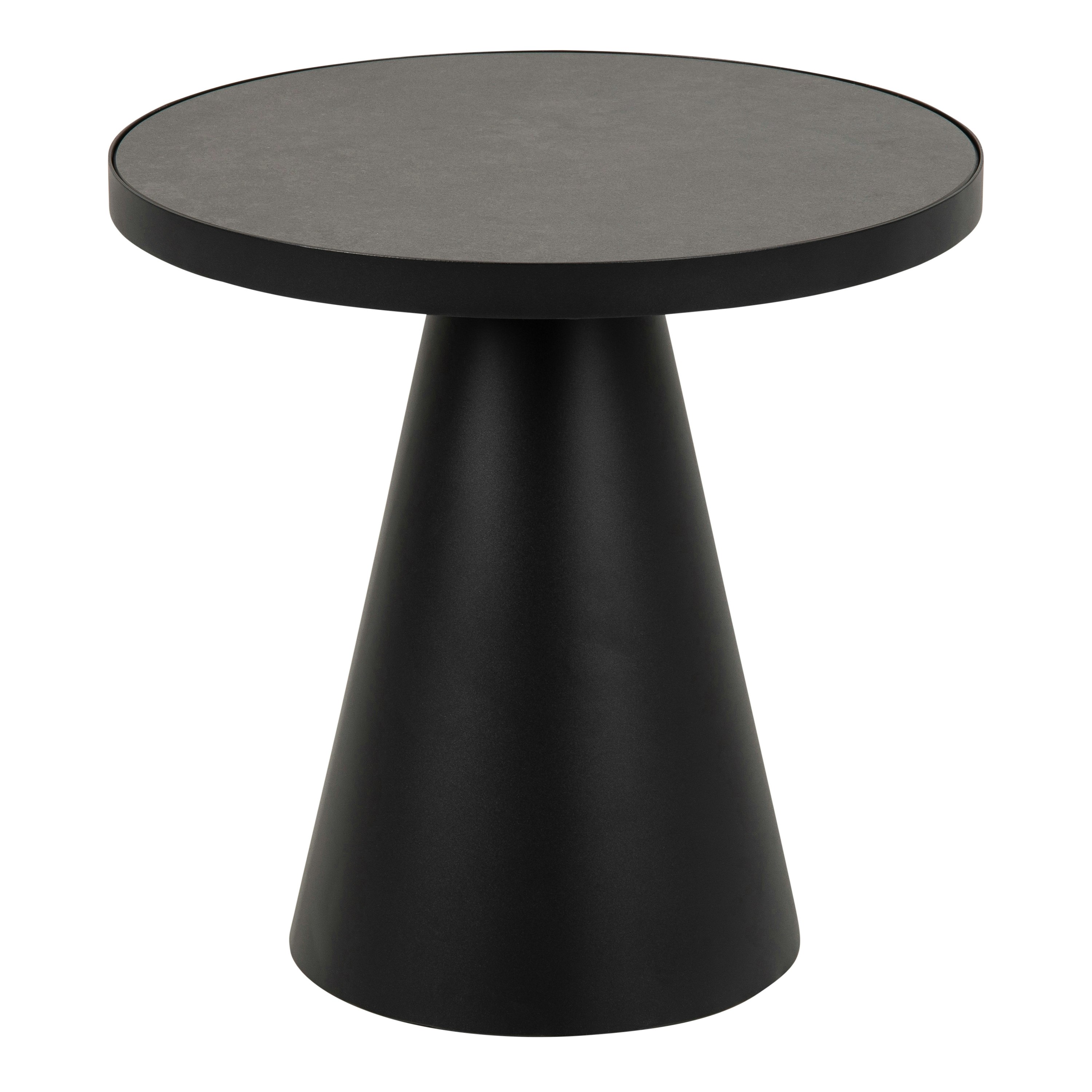 Rackhams Black Soli Round Ceramic Coffee Table In 45,7X45cm - 1