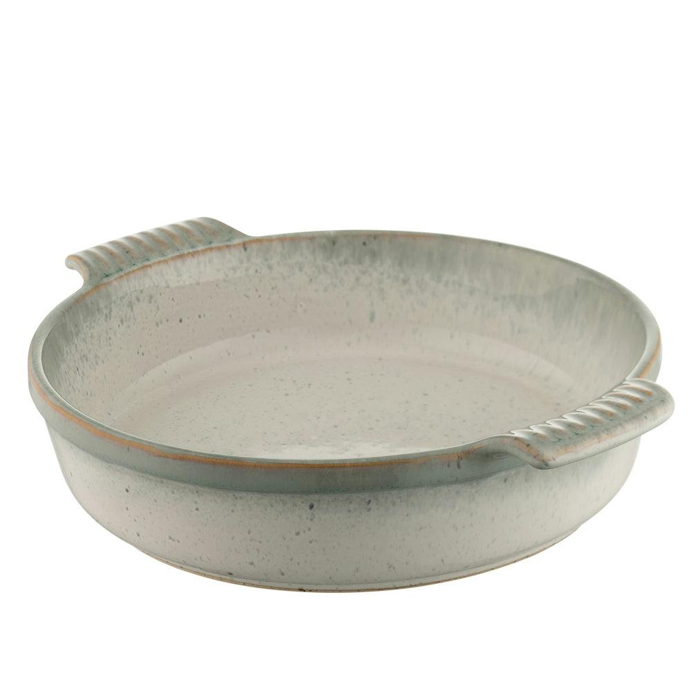 Belleek Living Blue/Grey Tivoli Handled Round Baker