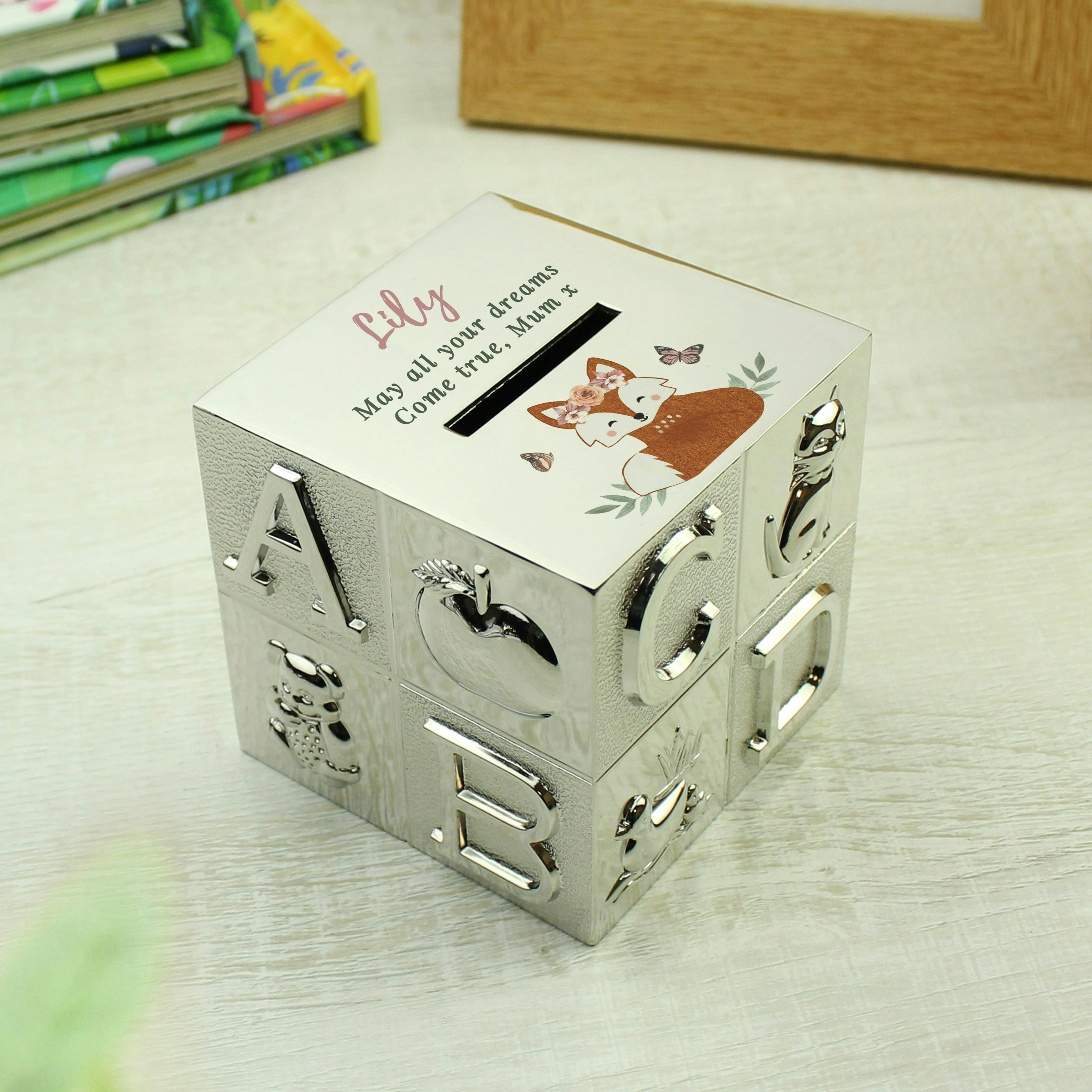 Rackhams Personalised Woodland Fox Abc Money Box