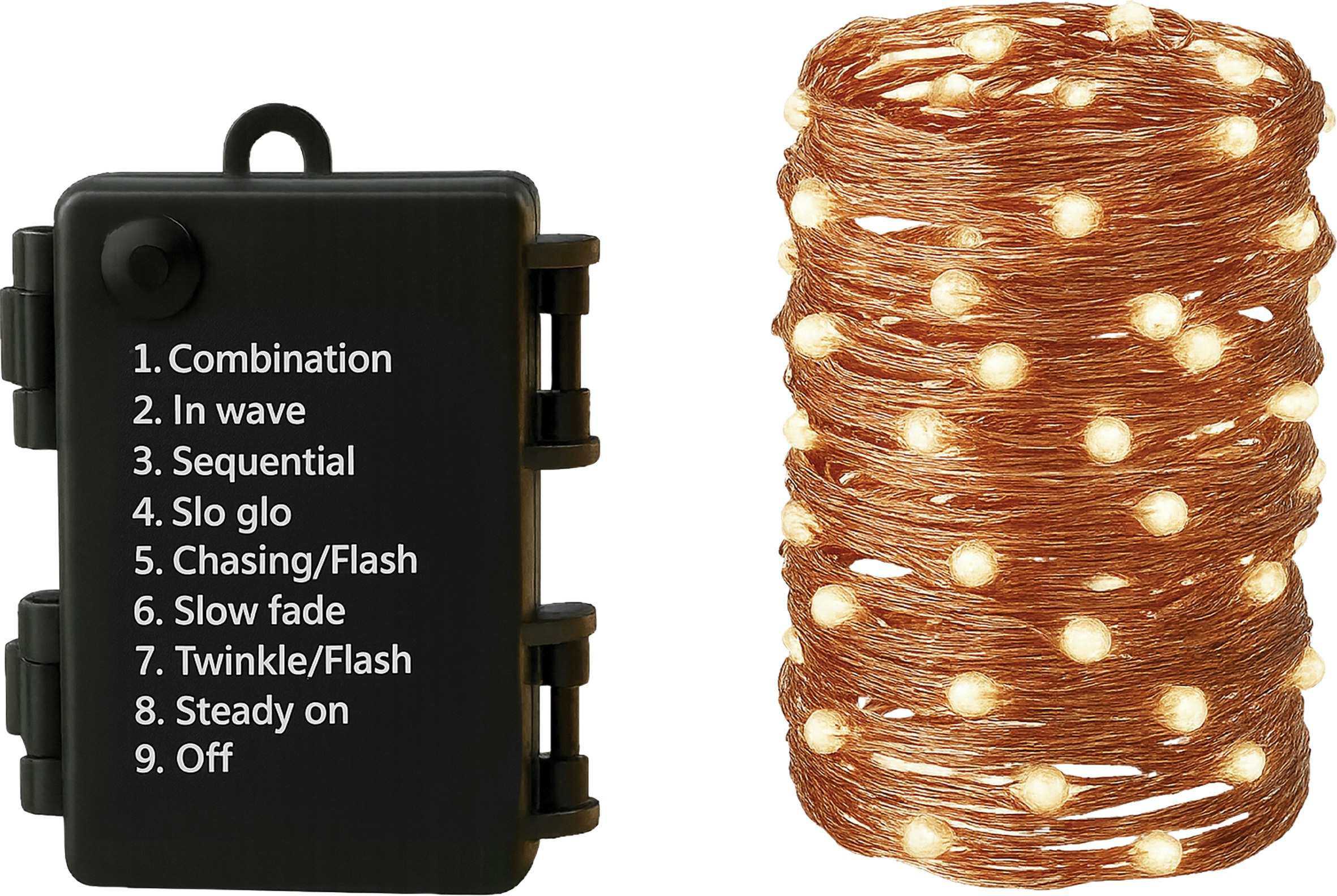 St Helens Battery Waterproof Copper Wire Lights 20M, 200Leds