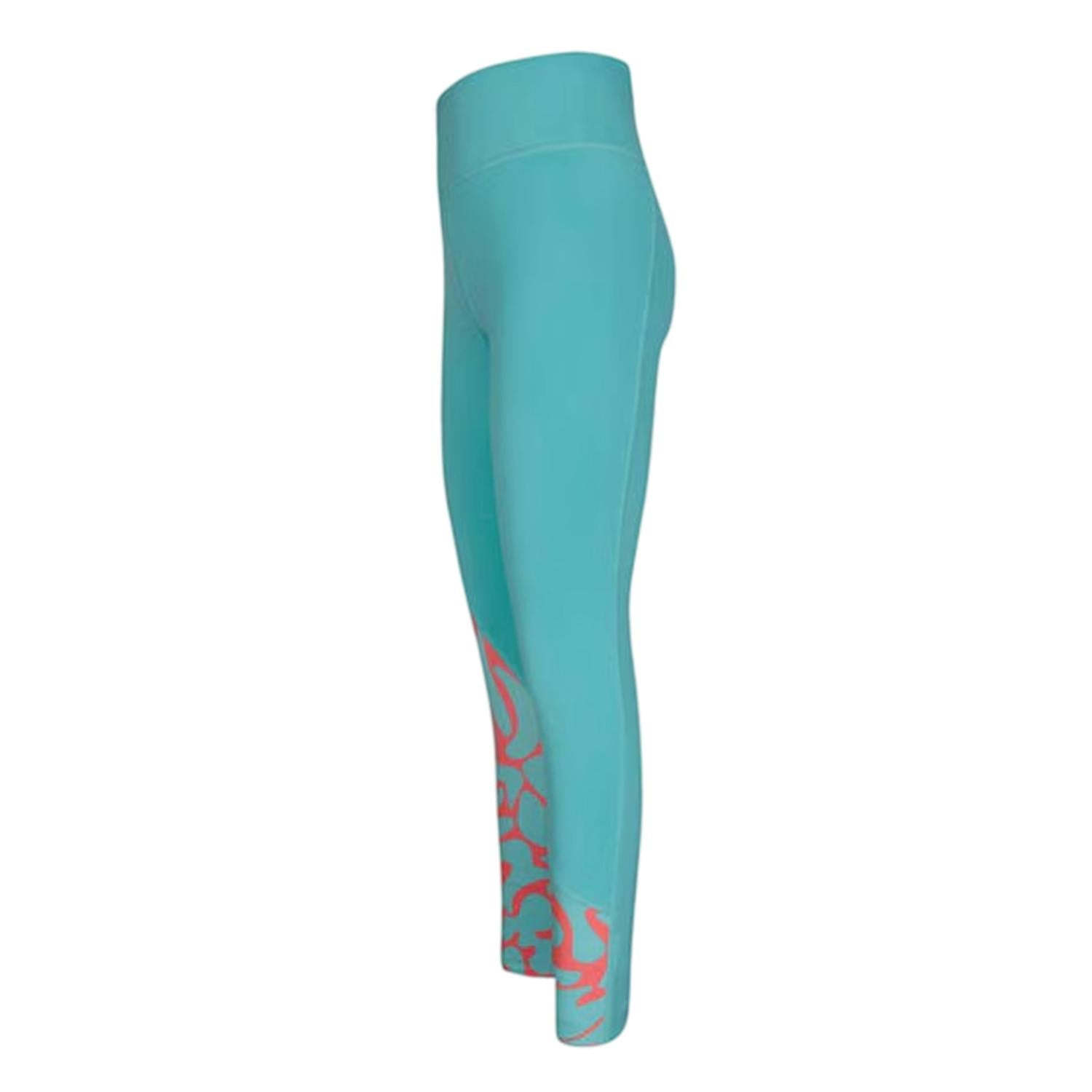 Reebok Women's Abstract Skinny Running Leggings - Teal - Xxs - Teal - 91% Recycled Polyester/9% Elastane