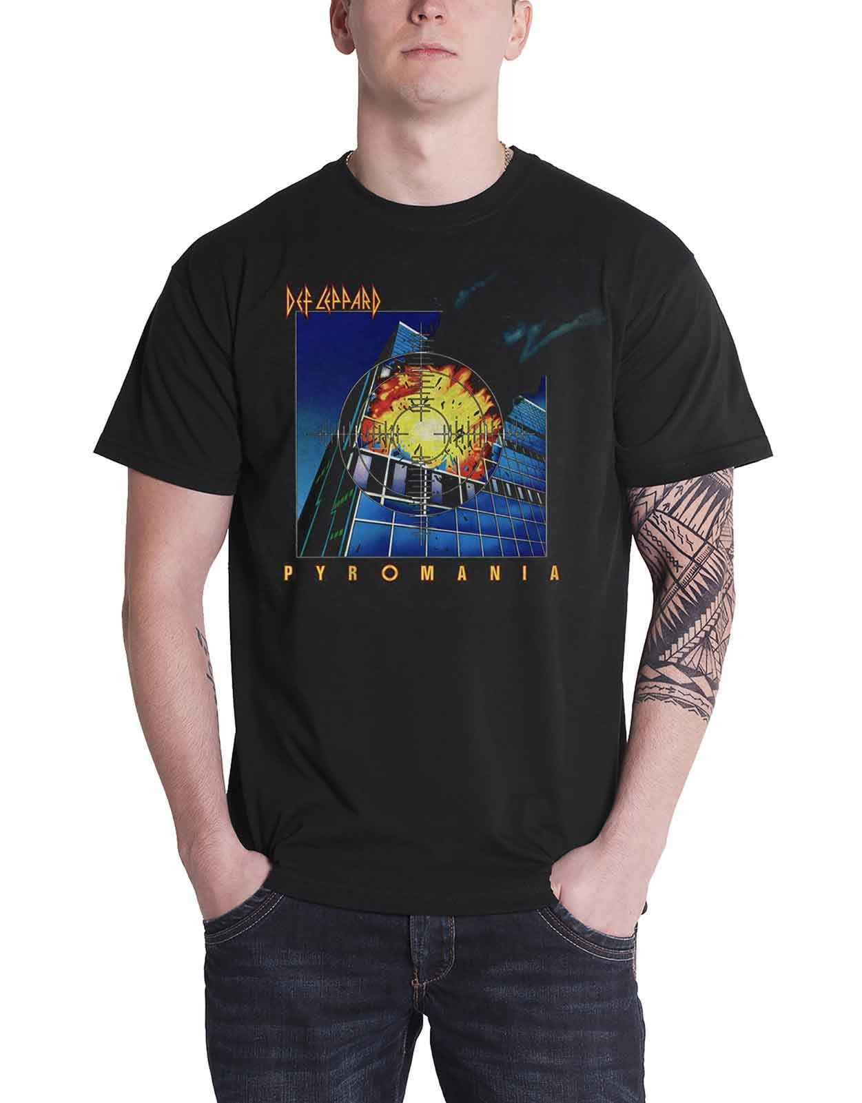 Paradiso Clothing Unisex Black Paradiso Def Leppard Pyromania T Shirt - M