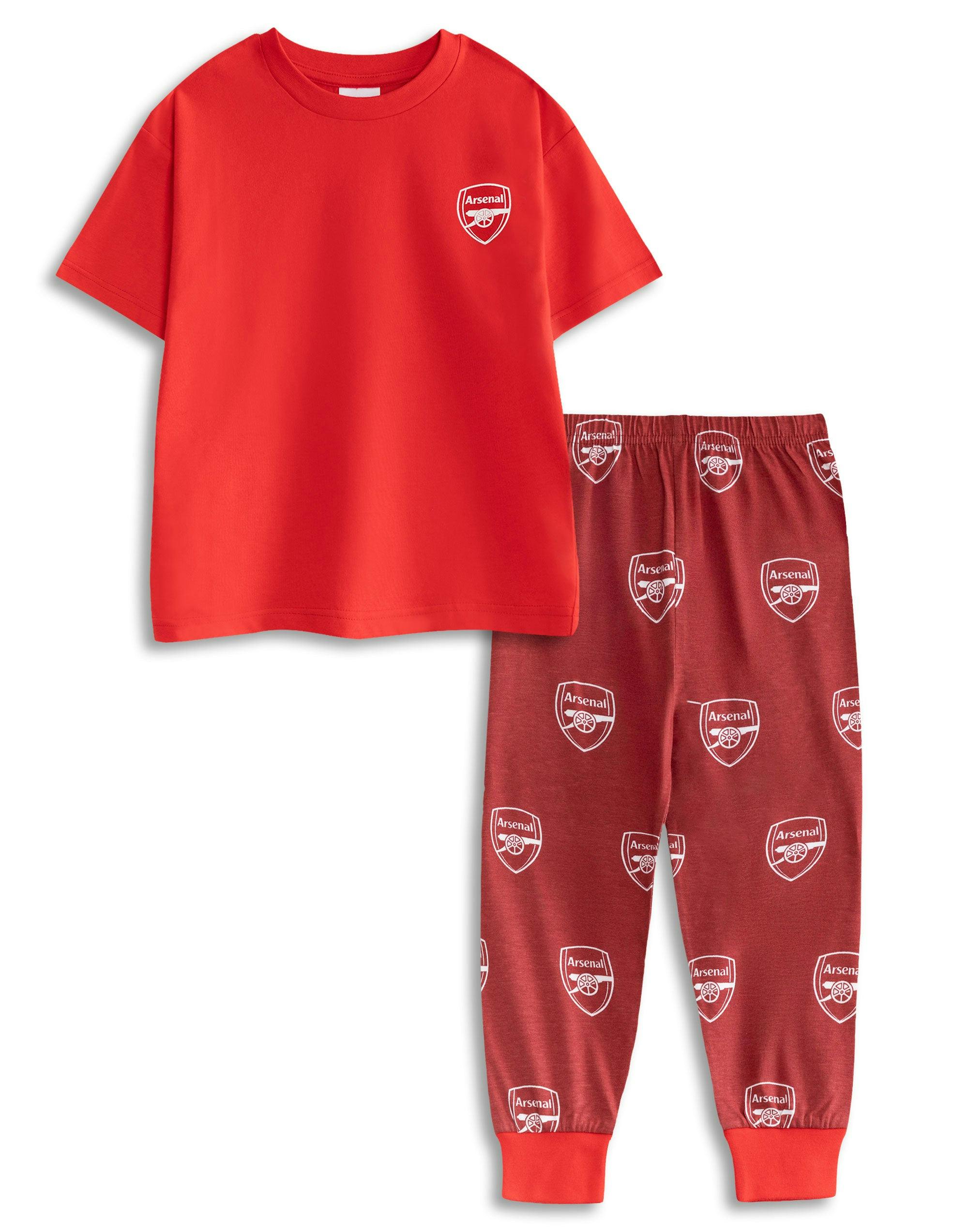 Vanilla Underground Boys Red Arsenal Logo Short Sleeve Long Leg Pyjama Set - 18-24 Months