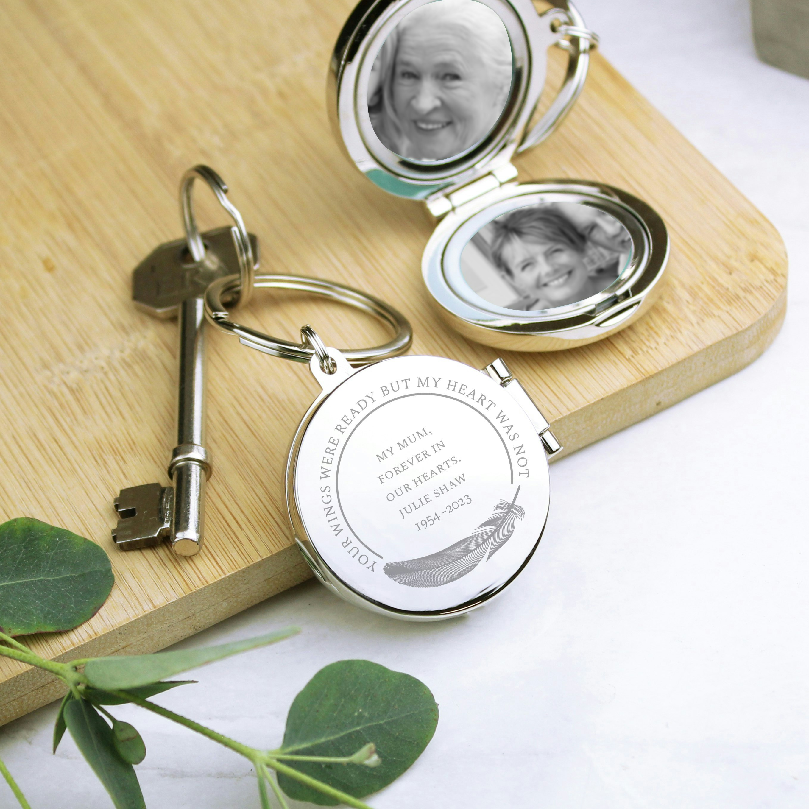 Personalised Memento Company Silver Personalised In Loving Memory Round Photo Keyring