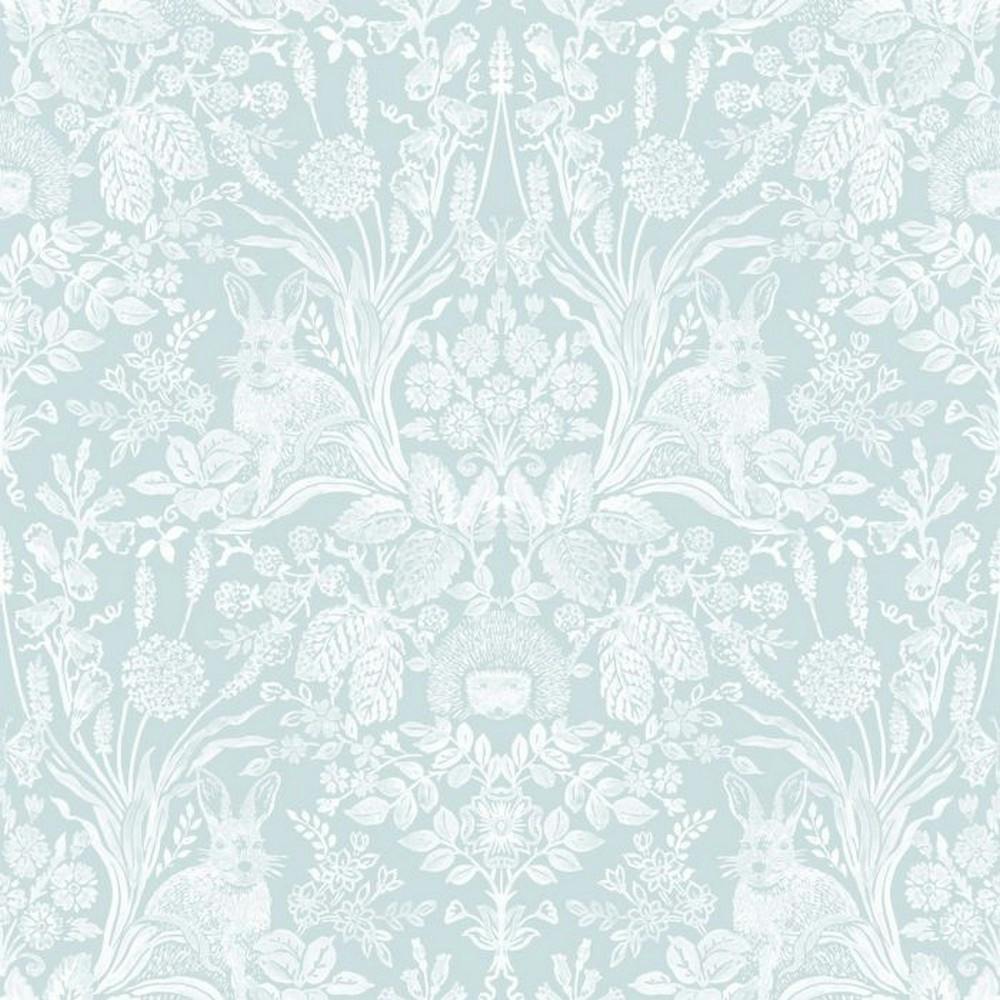 World Of Wallpaper Blue Harlen Woodland Damask Wallpaper - Duck Egg - Duck Egg - 32.1Ft X 21In - 100% Mixed