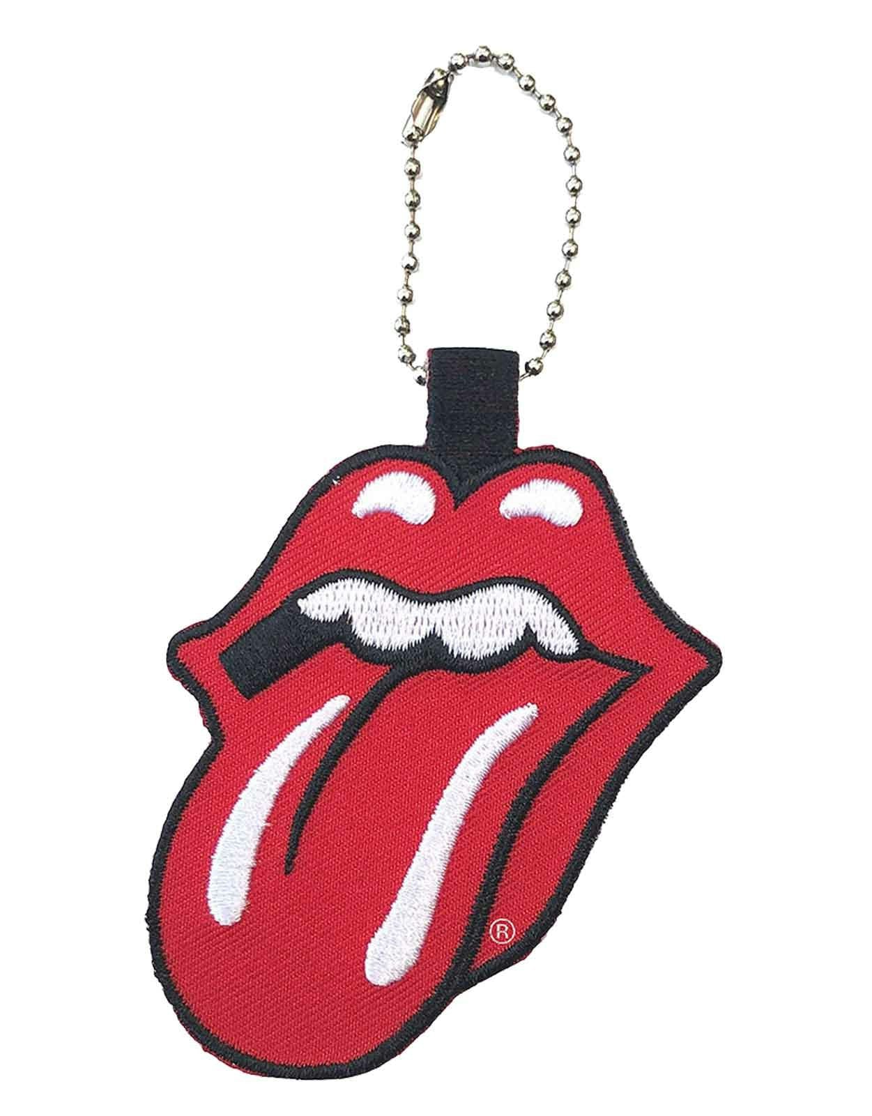 Paradiso Clothing Red The Rolling Stones Keyring Classic Tongue Band Logo Embroide Keychain
