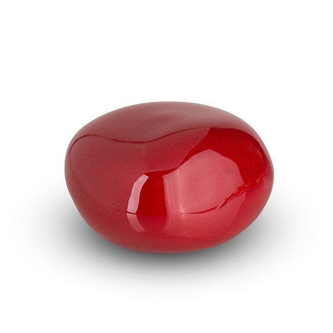 Memorials Direct Red Ceramic Cuddle Stone Keepsake Collection - High Shine
