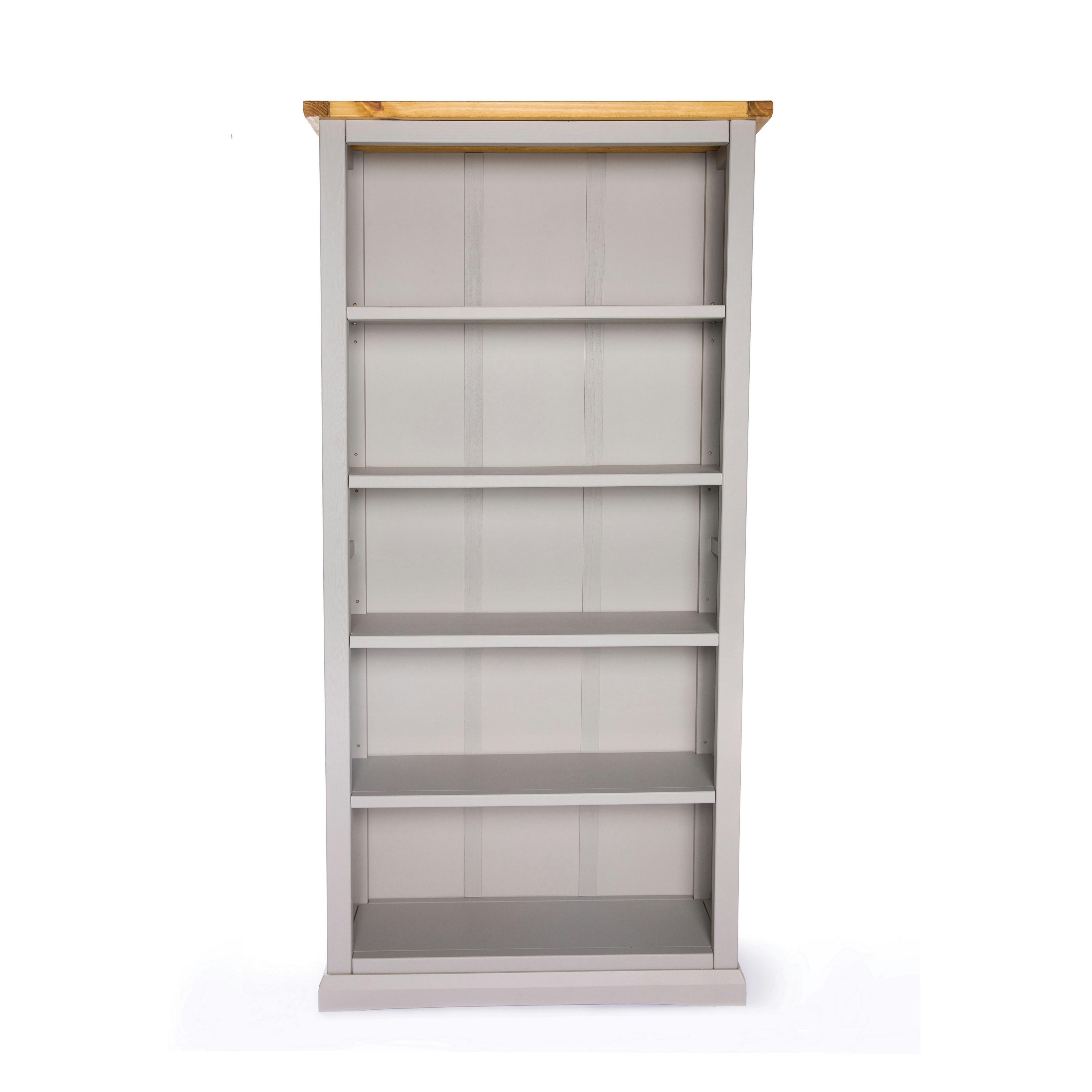 Cabinet Bits Light/Grey Bookcase With Plinth 180X90x30cm