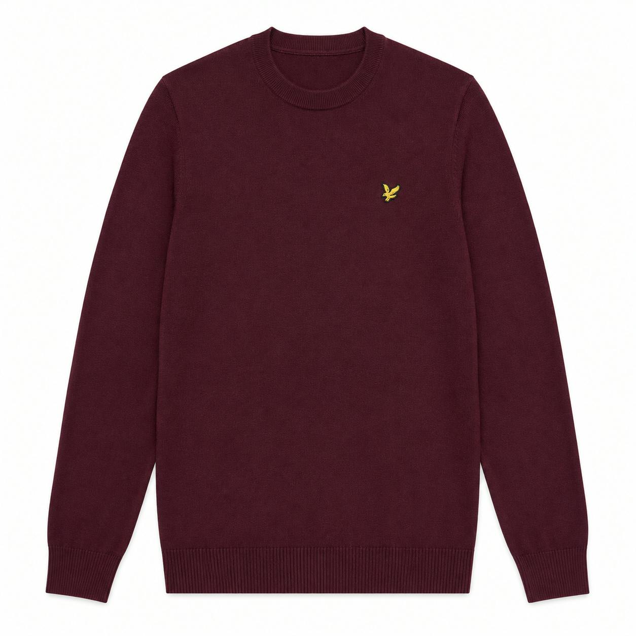Lyle & Scott Burgundy Merino Crew Neck Jumper - Xxl