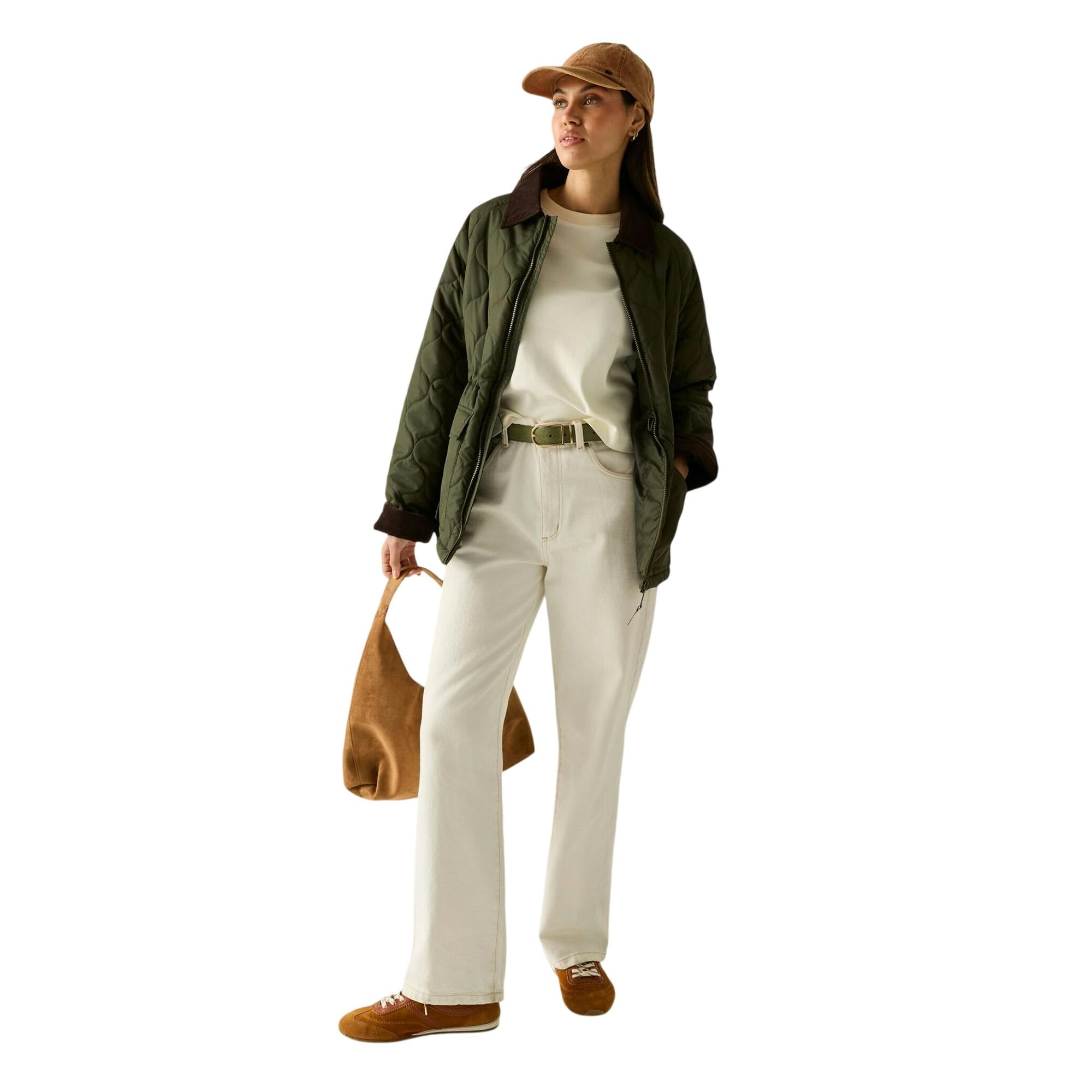 Regatta Women's Dark Amira Quilted Padded Jacket - Khaki - 12 Uk - Khaki - 63% Polyester/37% Recycled Polyester