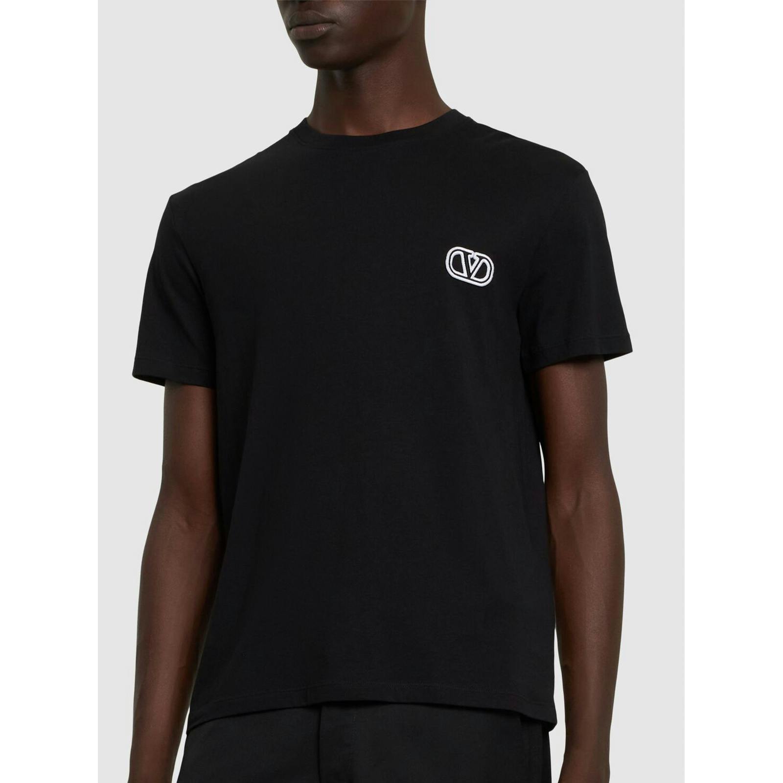 Valentino Black Vlogo Signature Patch T-Shirt In - Xxl