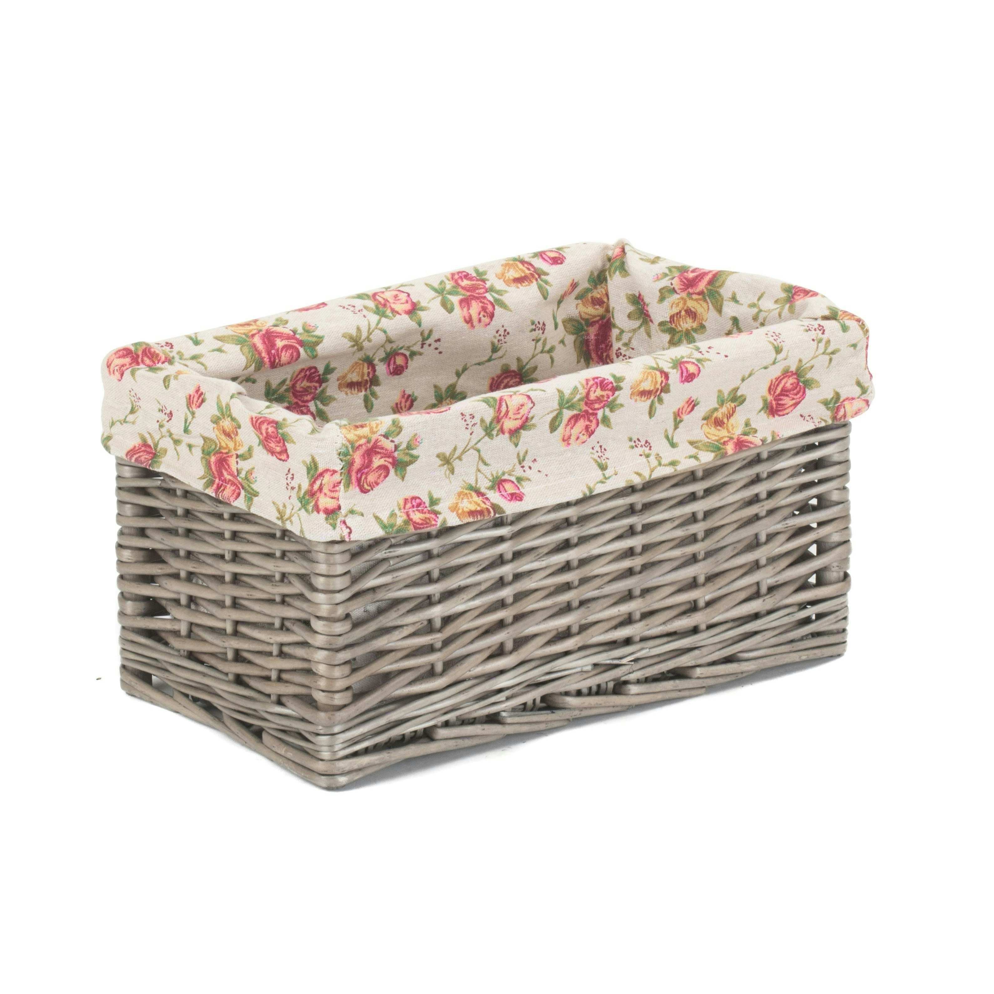 Rackhams Red Antique Wash Garden Rose Wicker Storage Baskets - Small