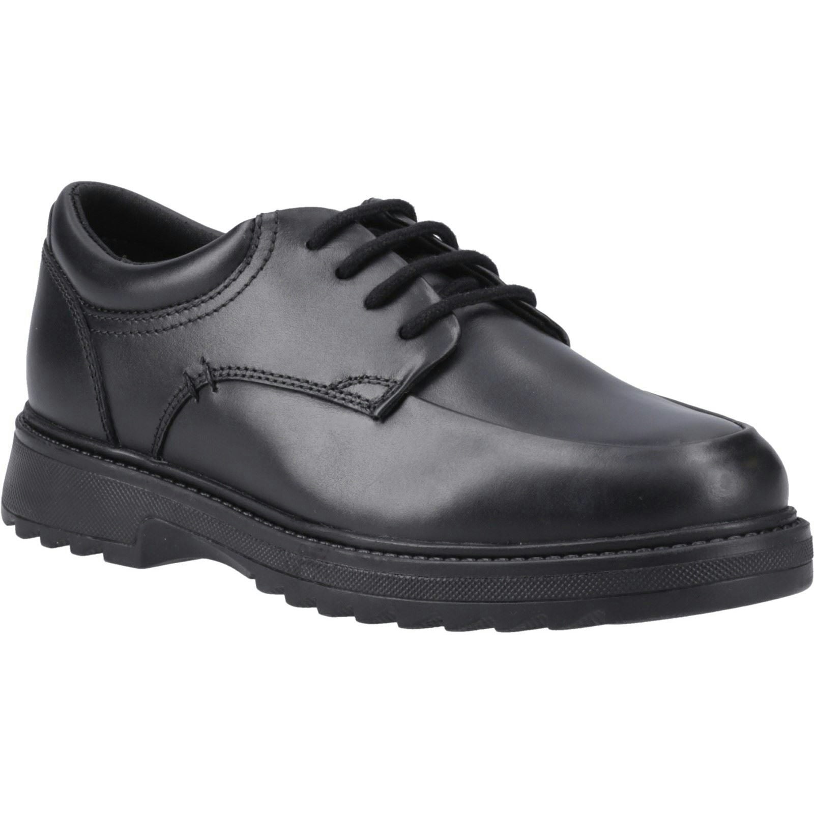 Hush Puppies Boys Black Romeo Leather 'S Shoes - Size 2