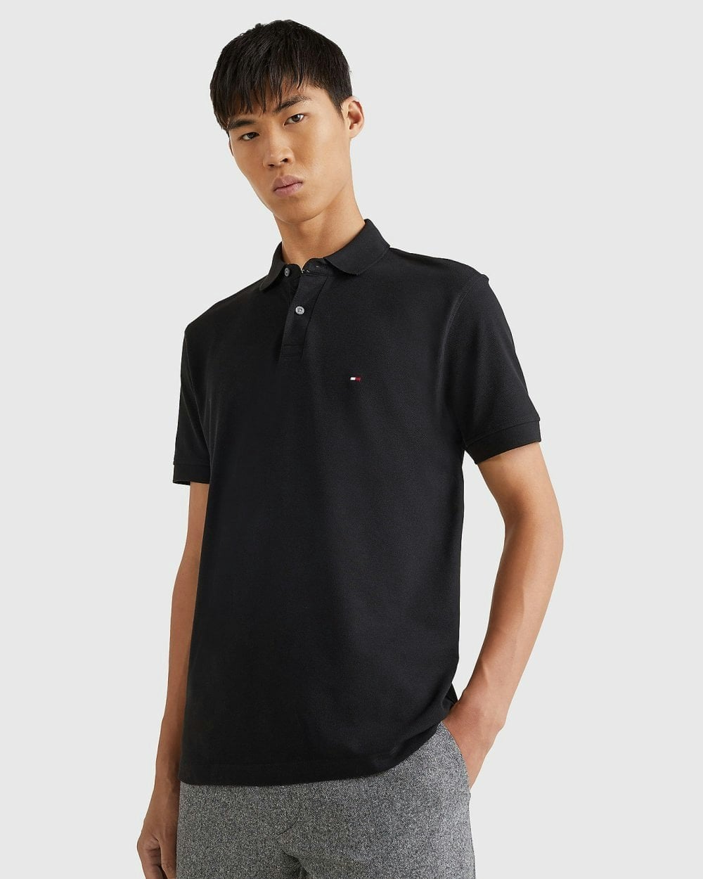 Tommy Hilfiger Men's Black 1985 Regular Fit Polo - L