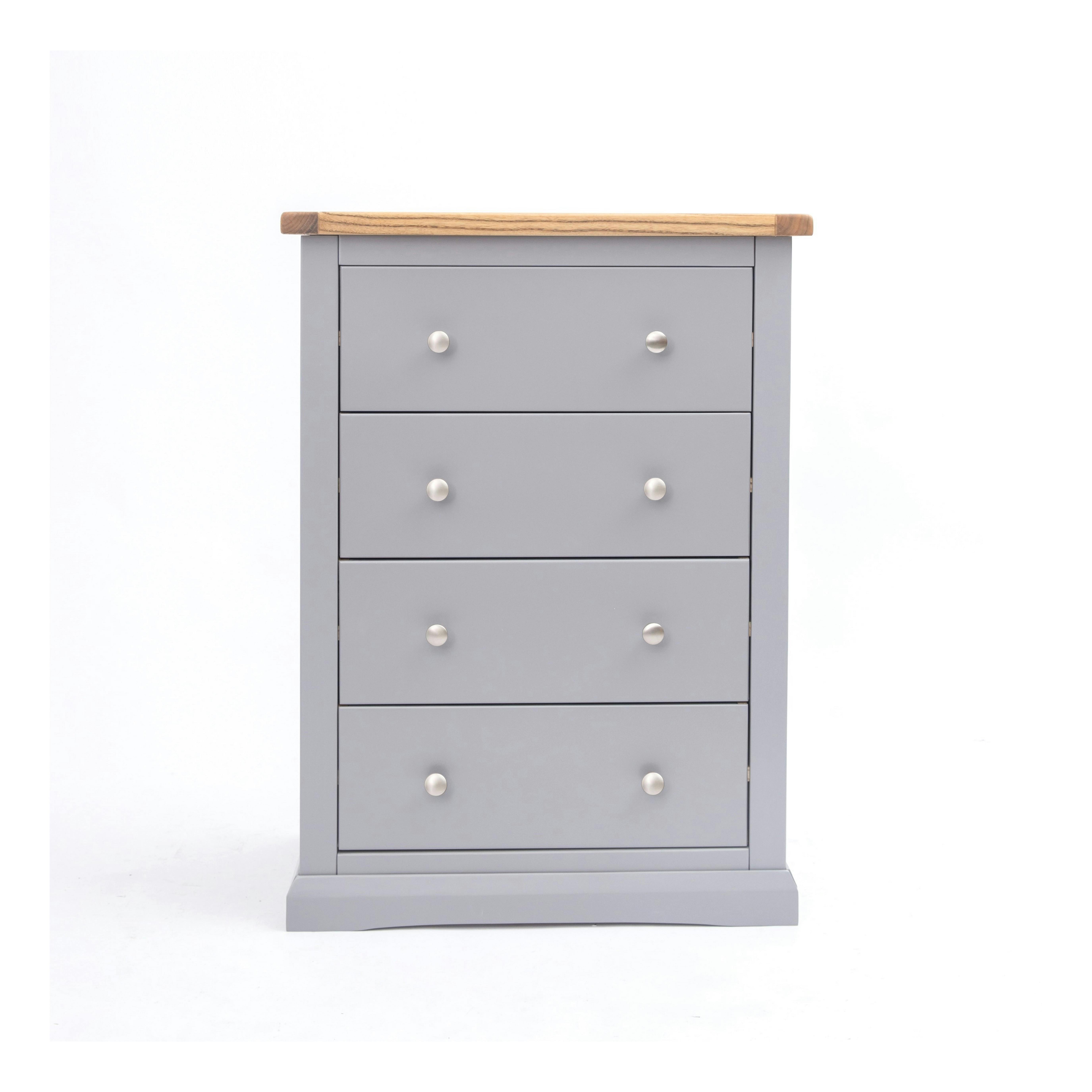 Cabinet Bits Grey Rocca 4 Drawer Chest Of Drawers Chrome Knob