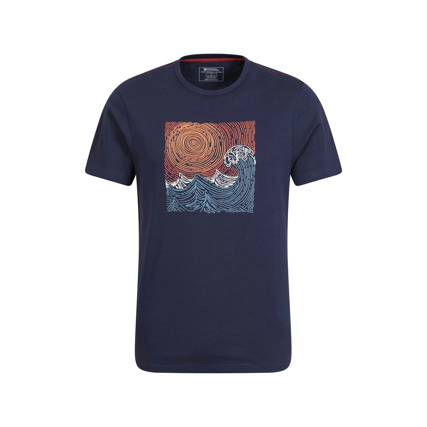 Mountain Warehouse Men's Tidal Wave Organic Cotton T-Shirt - Navy - Navy Small