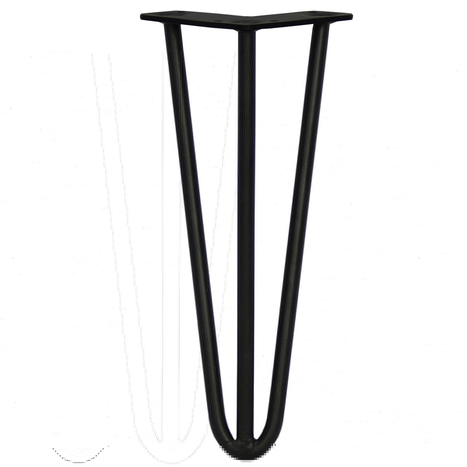 Rackhams Black 4 X 12" Hairpin Legs - 3 Prong - 12Mm