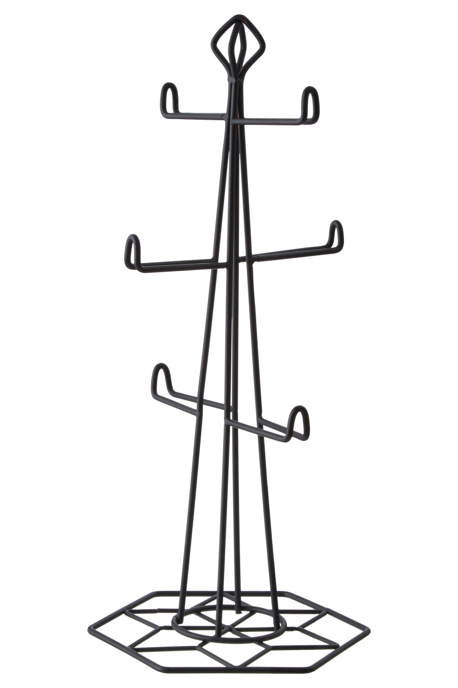 Premier Housewares Vertex Contour 6 Cup Mug Tree Black - Image 3
