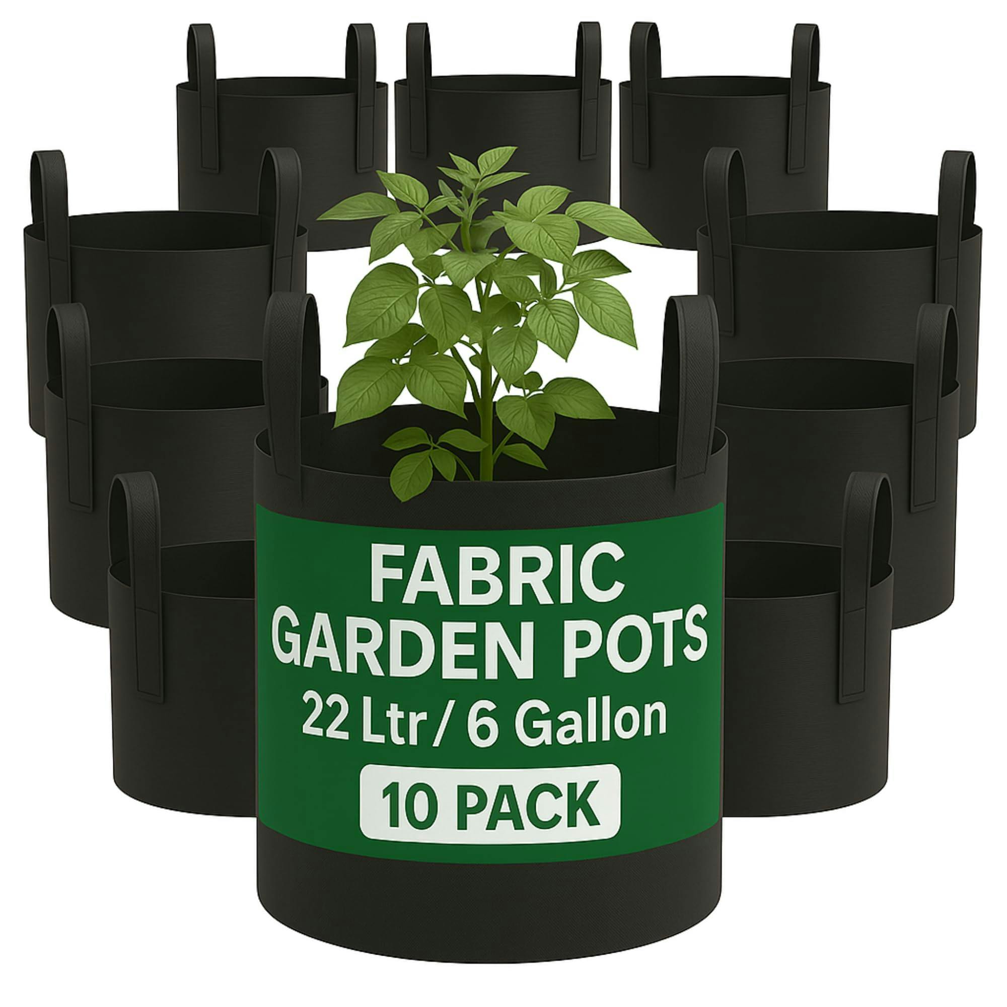 Rackhams 10-Pack 5.8 Gallon Fabric Grow Bags