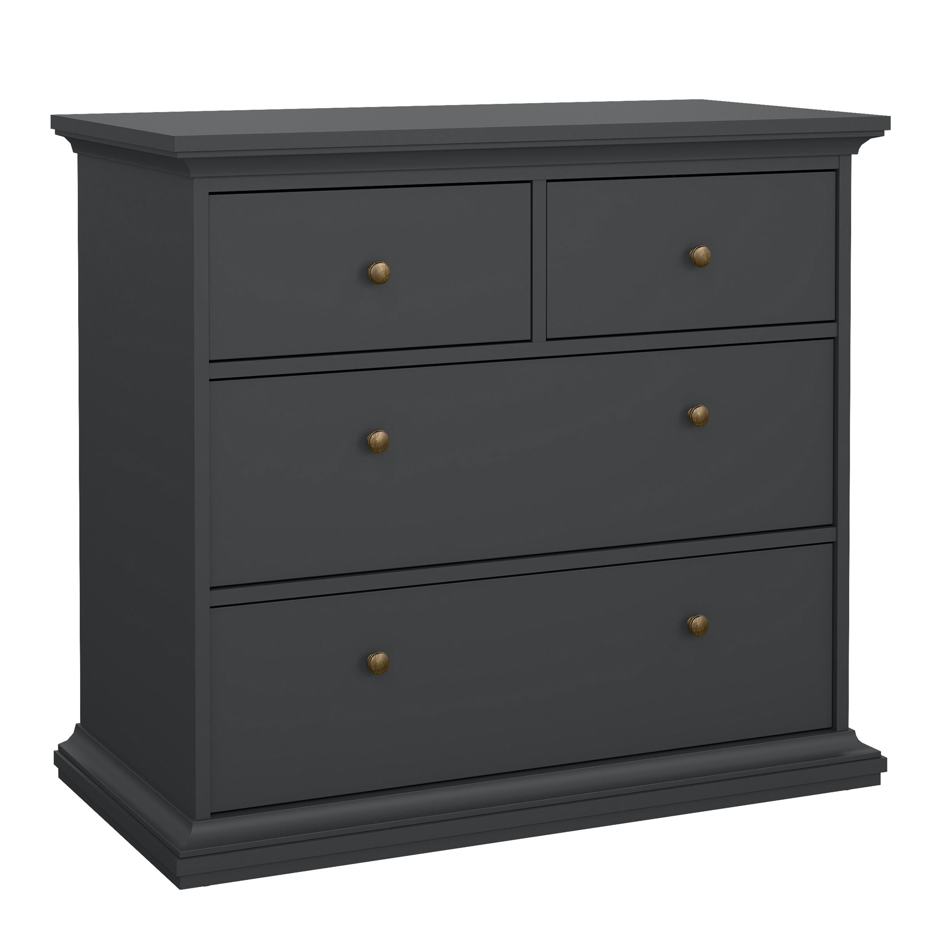Rackhams Grey Paris Chest Of 4 Drawers In Matt - Matt - Melamine