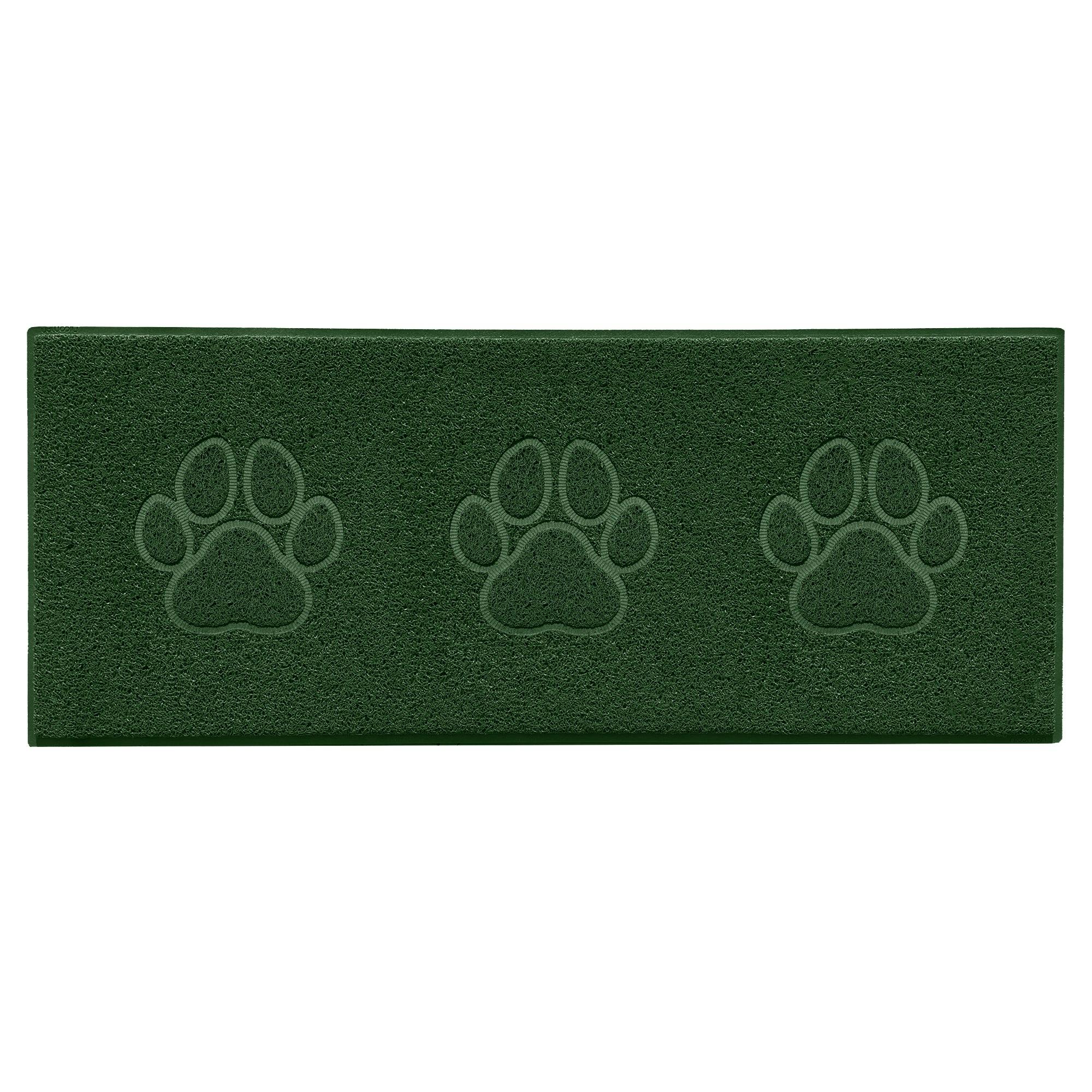 Rackhams Green Embossed Triple Paw Home Entrance Runner Mat - Multiple Colours