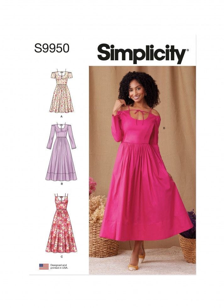 Simplicity Women's Sewing Pattern 9950, Dresses For K5 (8-10-12-14-16) - Intermediate - Y5 (18-20-22-24-26)