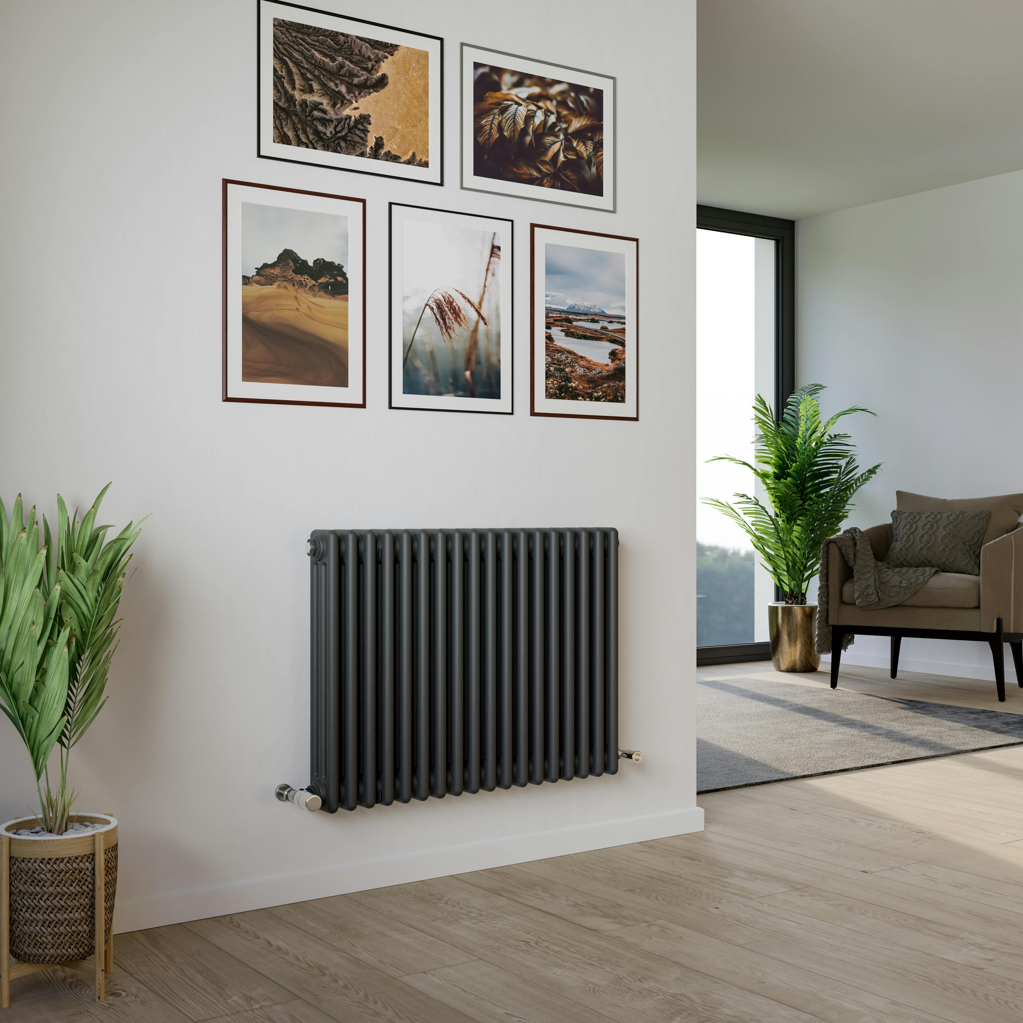 Agadon Anthracite Kylo 3 Column Traditional Radiator - 600 X 830
