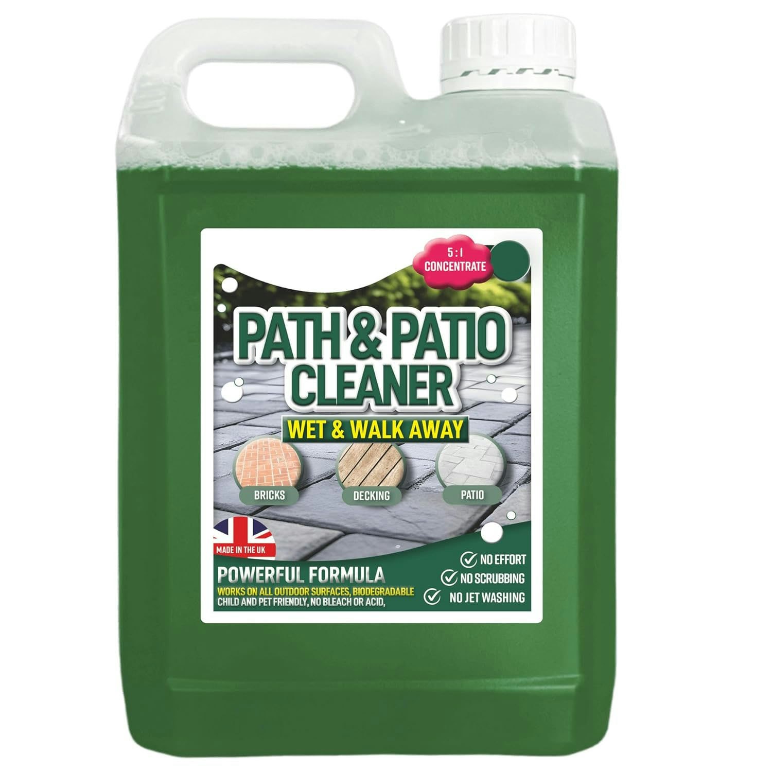 Storm Trading Group Green Path & Patio Cleaner Fluid Staining Remover Cleaning Solution - 4 X 2.5L