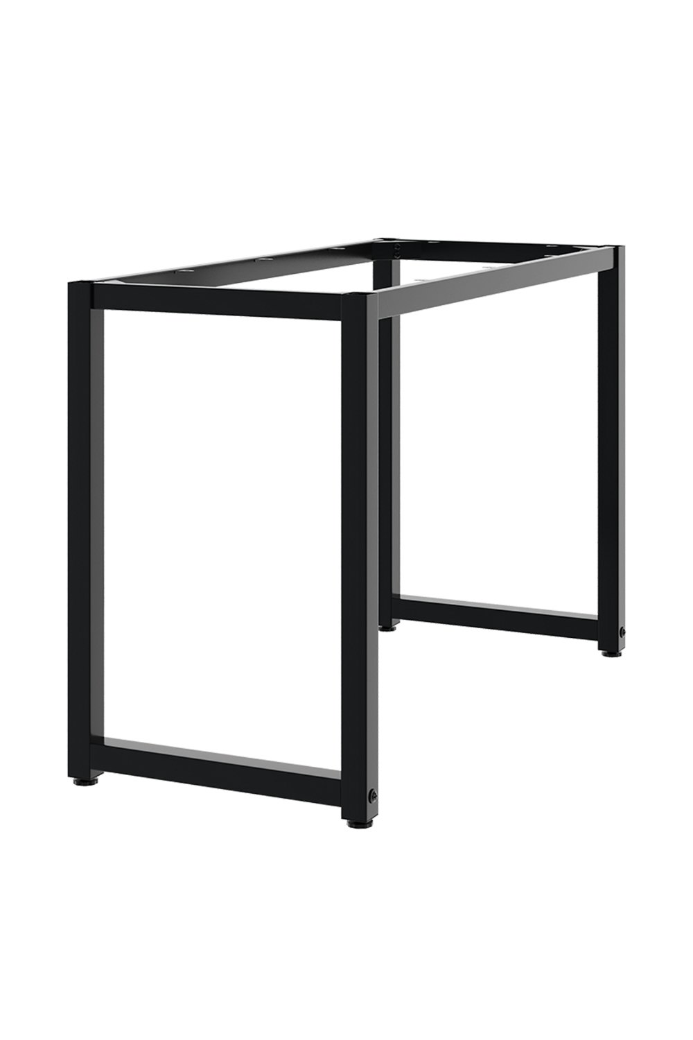 Rackhams Black Square Metal Desk Frame Base With Adjustable Plastic Table Foot Protectors - 110Cm W X 50Cm D X 71Cm H