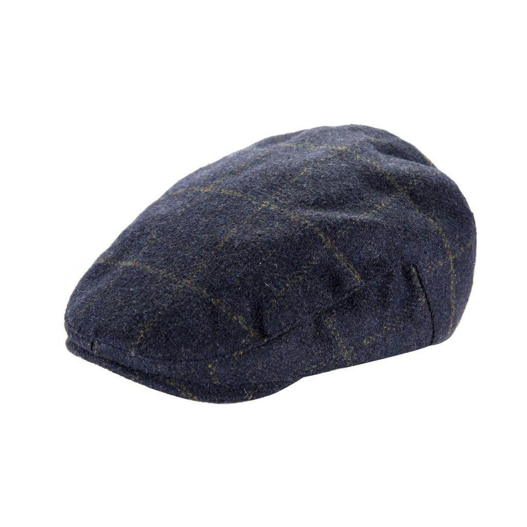 Heritage Traditions Unisex Blue Classic Arthur Tweed Flat Cap - Box Check