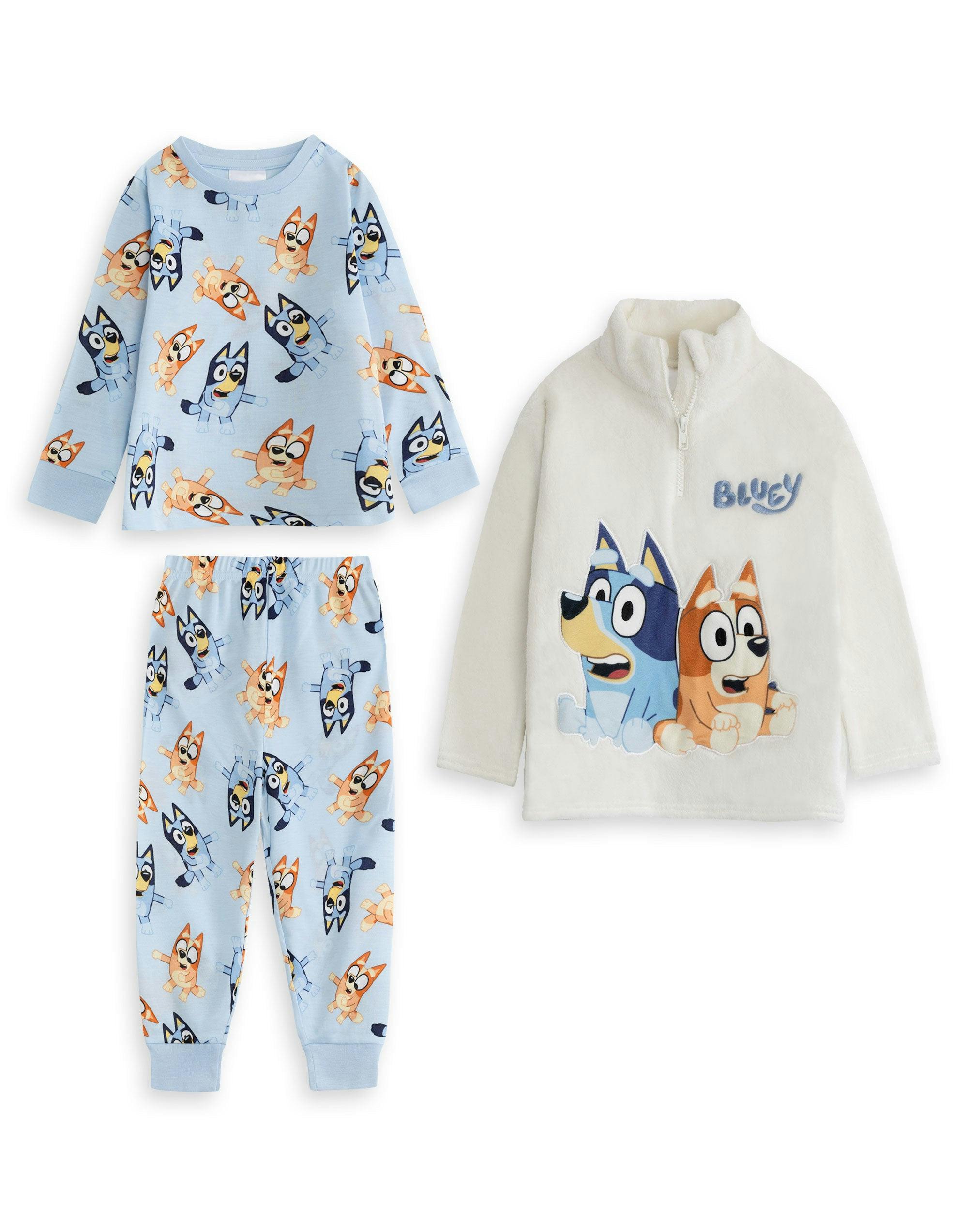 Vanilla Underground Boys Blue Y Character Long Sleeve Long Leg Pyjama And Jumper 3 Piece Set - 2-3 Years
