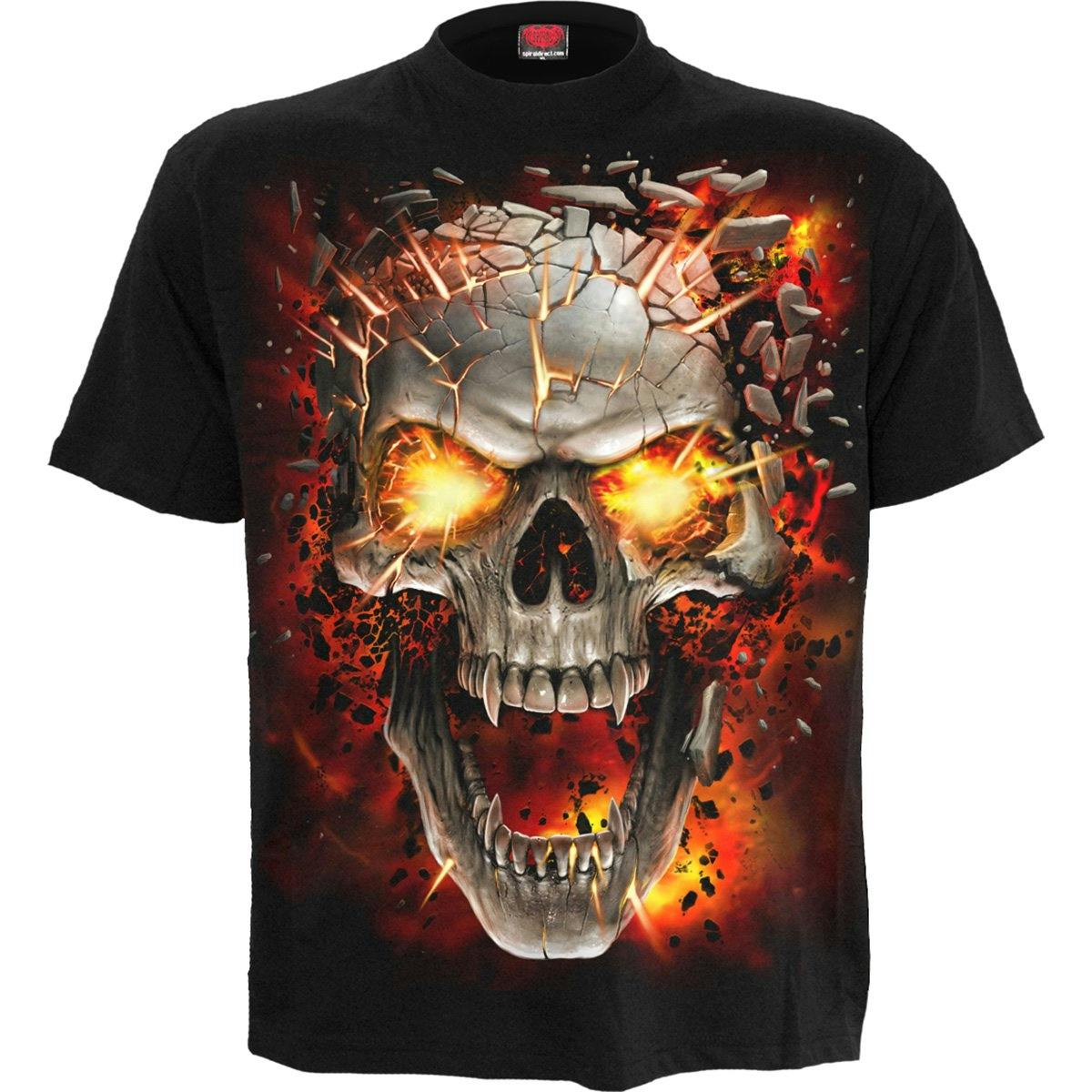 Spiral Direct Black Skull Blast - Kids T-Shirt - L - Digital