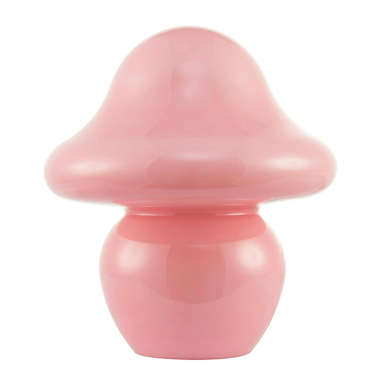 Happy Homewares Unisex Pink Soft Blush Mushroom Table Lamp With Curvy Head & Round Base 18Cm - Image 3
