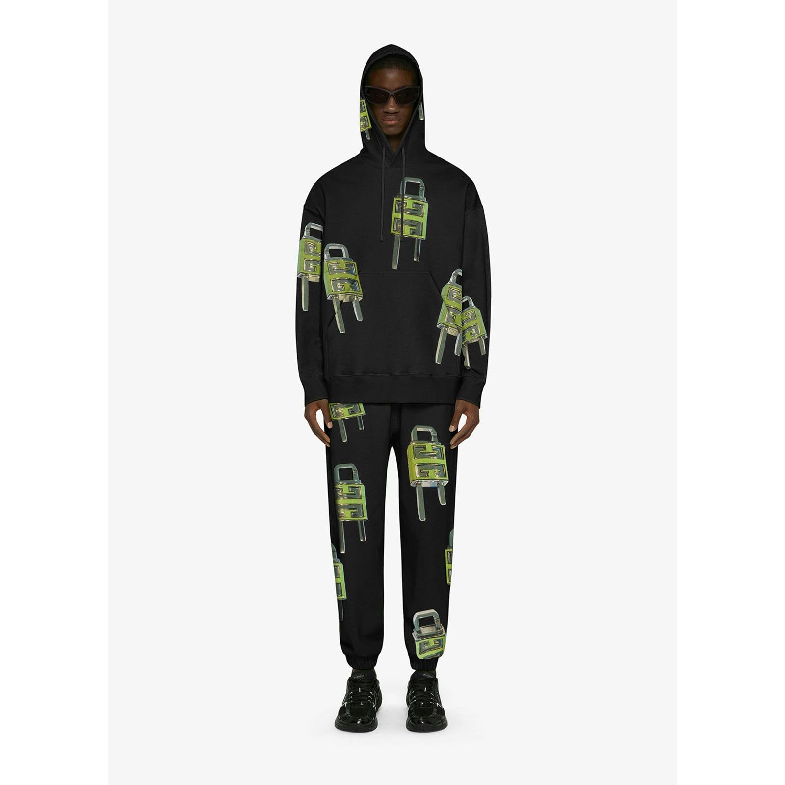 Givenchy Black 4G Lock Logo Oversized Hoodie In - M