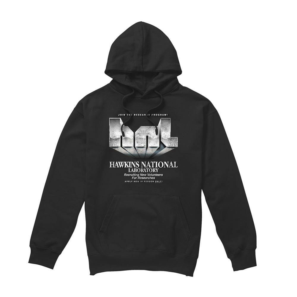 Stranger Things Unisex Black Adult Hawkins Lab Logo Hoodie - Xxl - 80% Cotton/20% Polyester