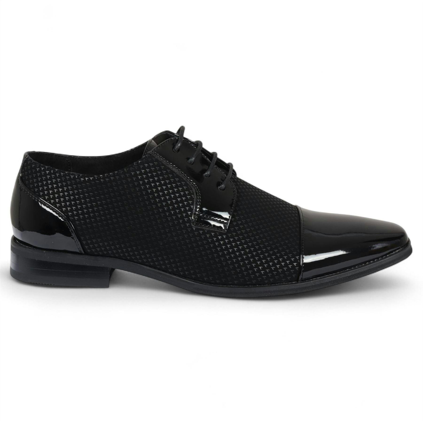 Dolcetto Men's Black Leather Oxford Formal Derby Shoes - Uk 7 | Eu 41 | Us 8
