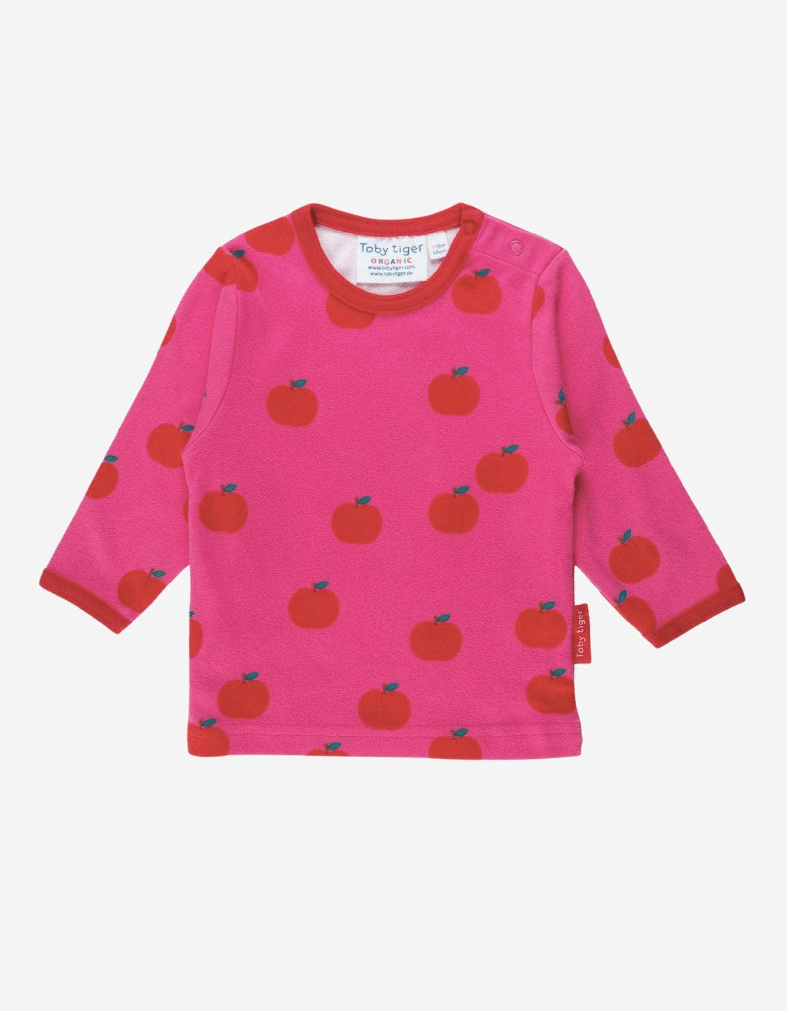 Toby Tiger Organic Apple Print Long-Sleeved T-Shirt - 3-6M / 68Cm