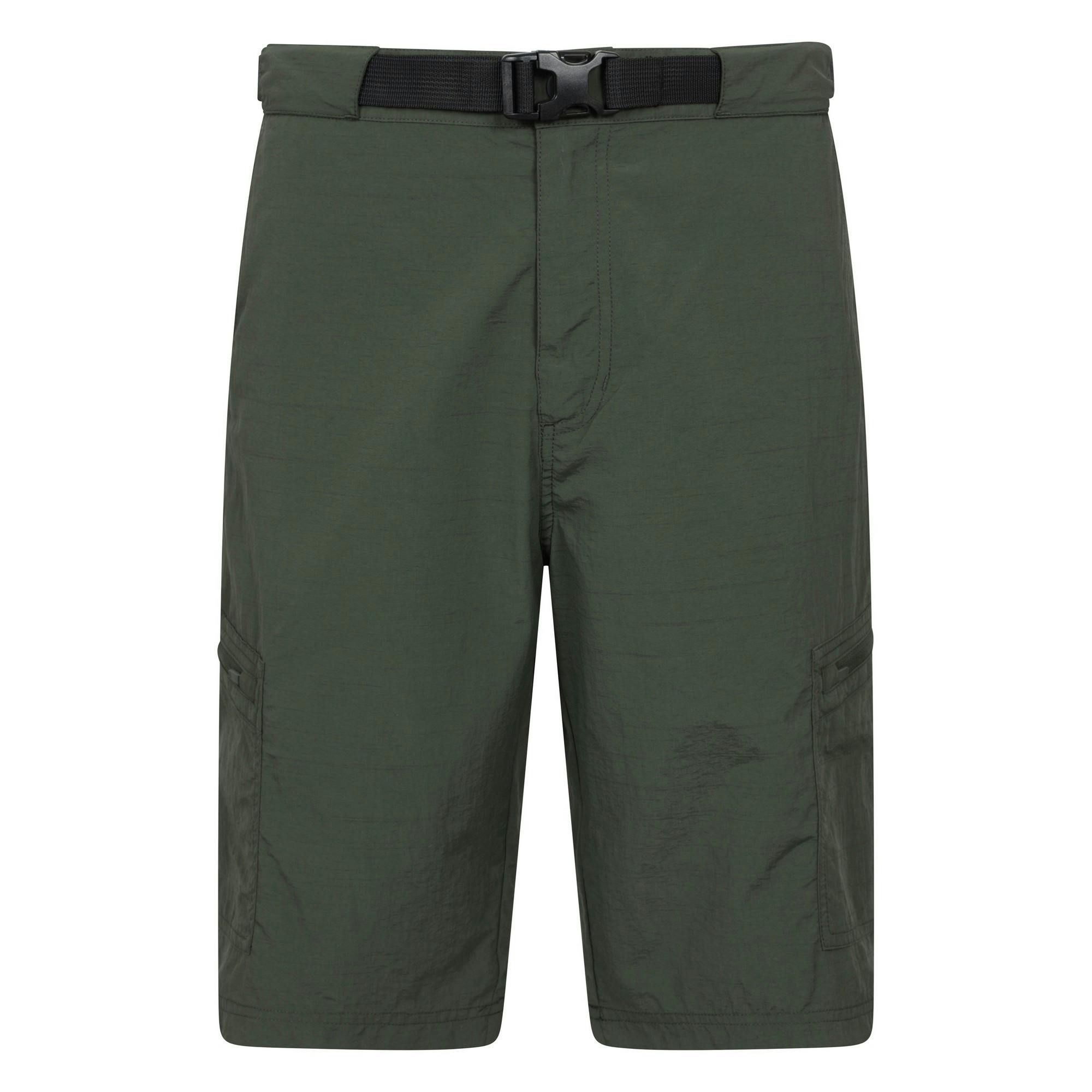 Mountain Warehouse Men's Green Saunter Belted Cargo Shorts - Khaki - 38R - Khaki - 100% Mixed