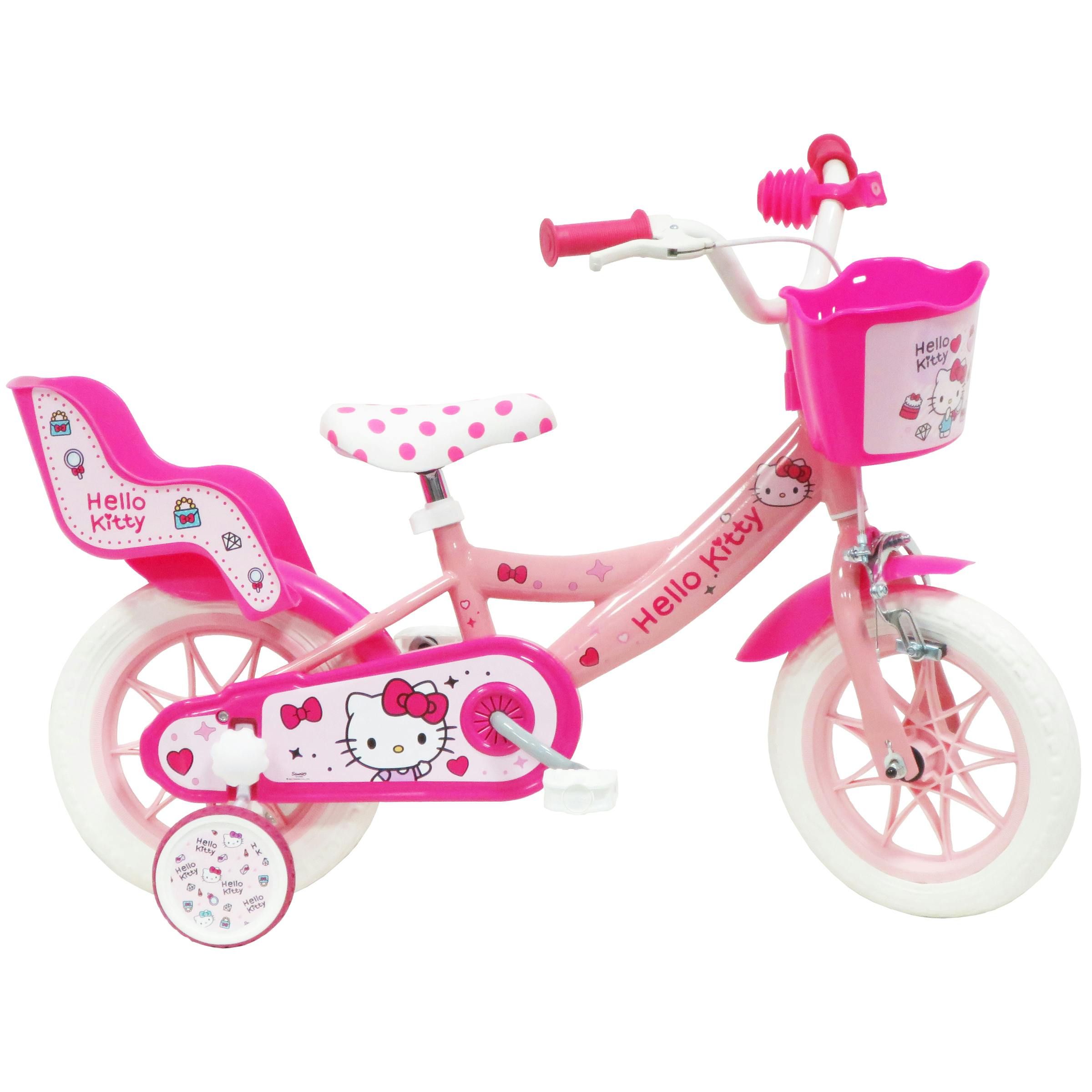 Hello Kitty 12 Inch Girls Bike, Pink, Steel Frame, Training Wheels, EVA Tyres, Front Basket and Rear Doll Carrier for Ages 3 to 5 Years - Image 5