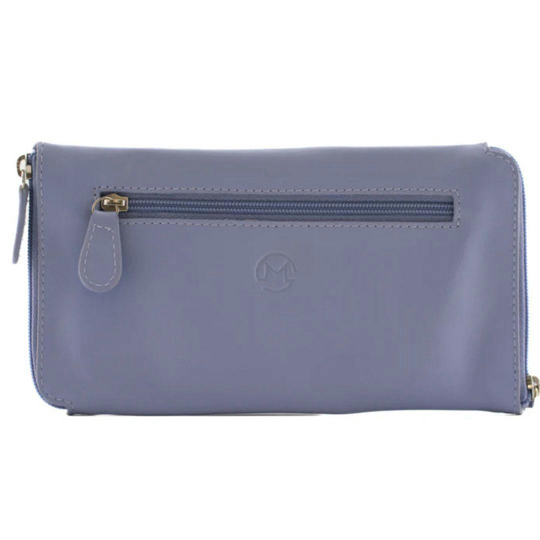 Mala Leather Purple Double Zipped Leather Glasses Case – Holds 2 Pairs Of Glasses