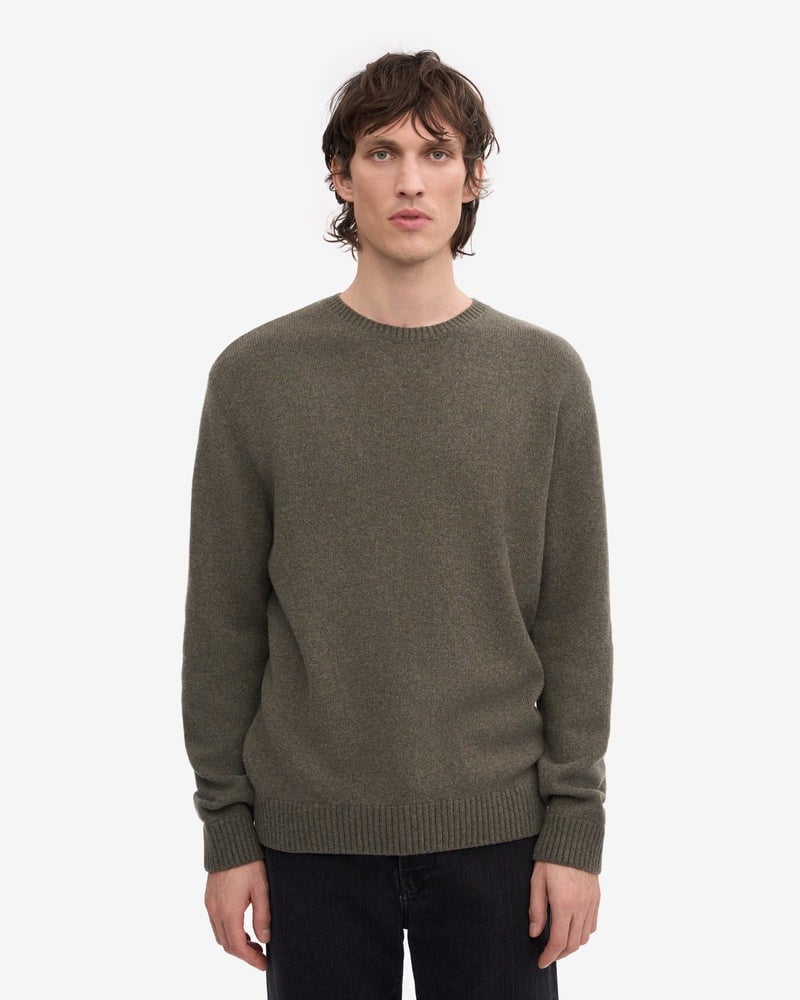 Colorful Standard Unisex Green Wool Round Neck Sweater Classic Merino Dusty Olive - Image 3