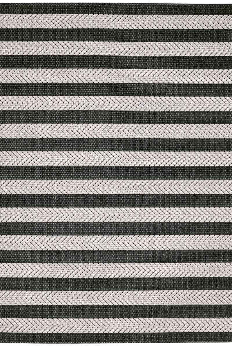 Rackhams Black County Stripe Rug – Indoor & Outdoor - 200X290 Cm