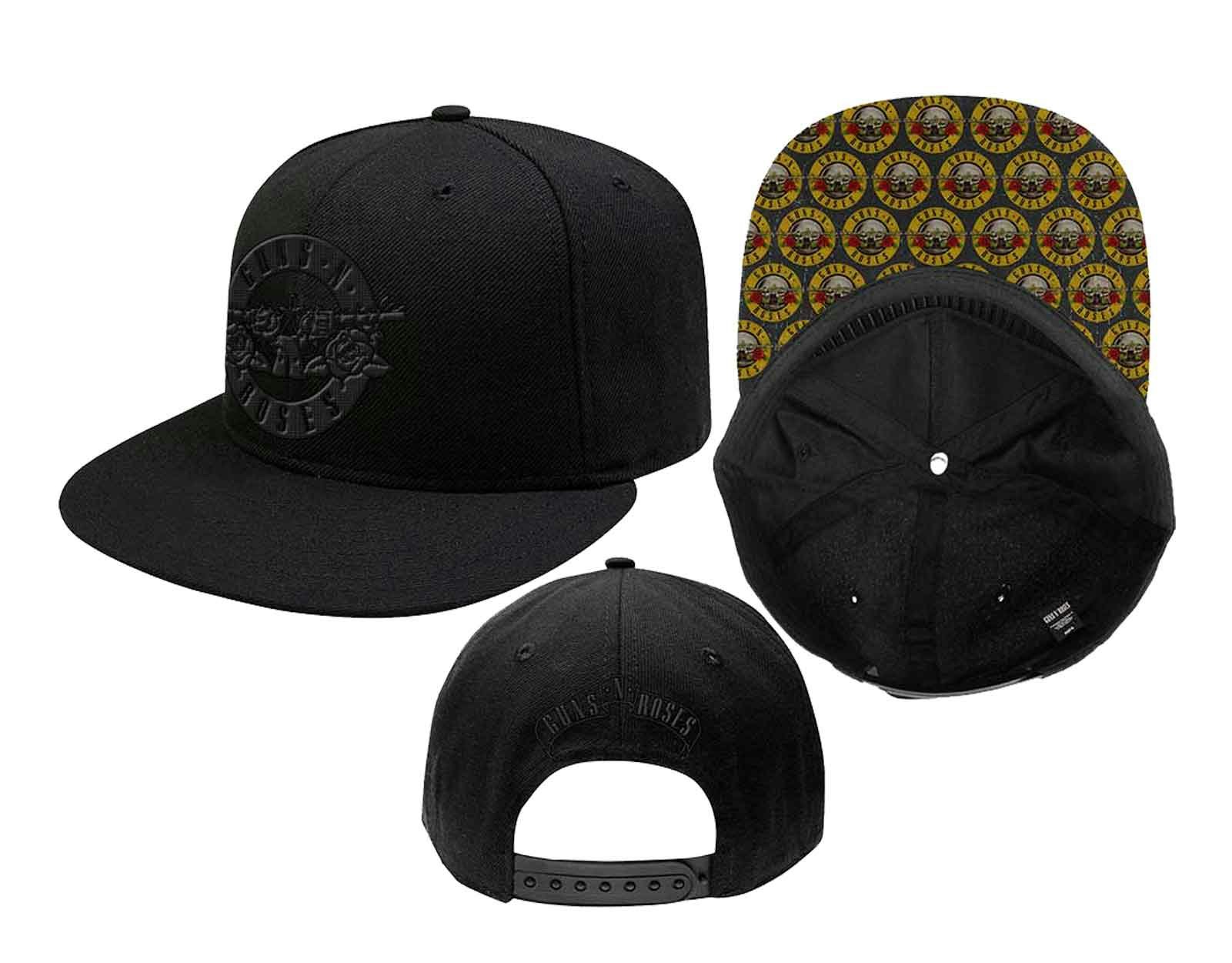 Paradiso Clothing Unisex Black Guns N Roses Classic Band Logo Brim Print Snapback Baseball Cap
