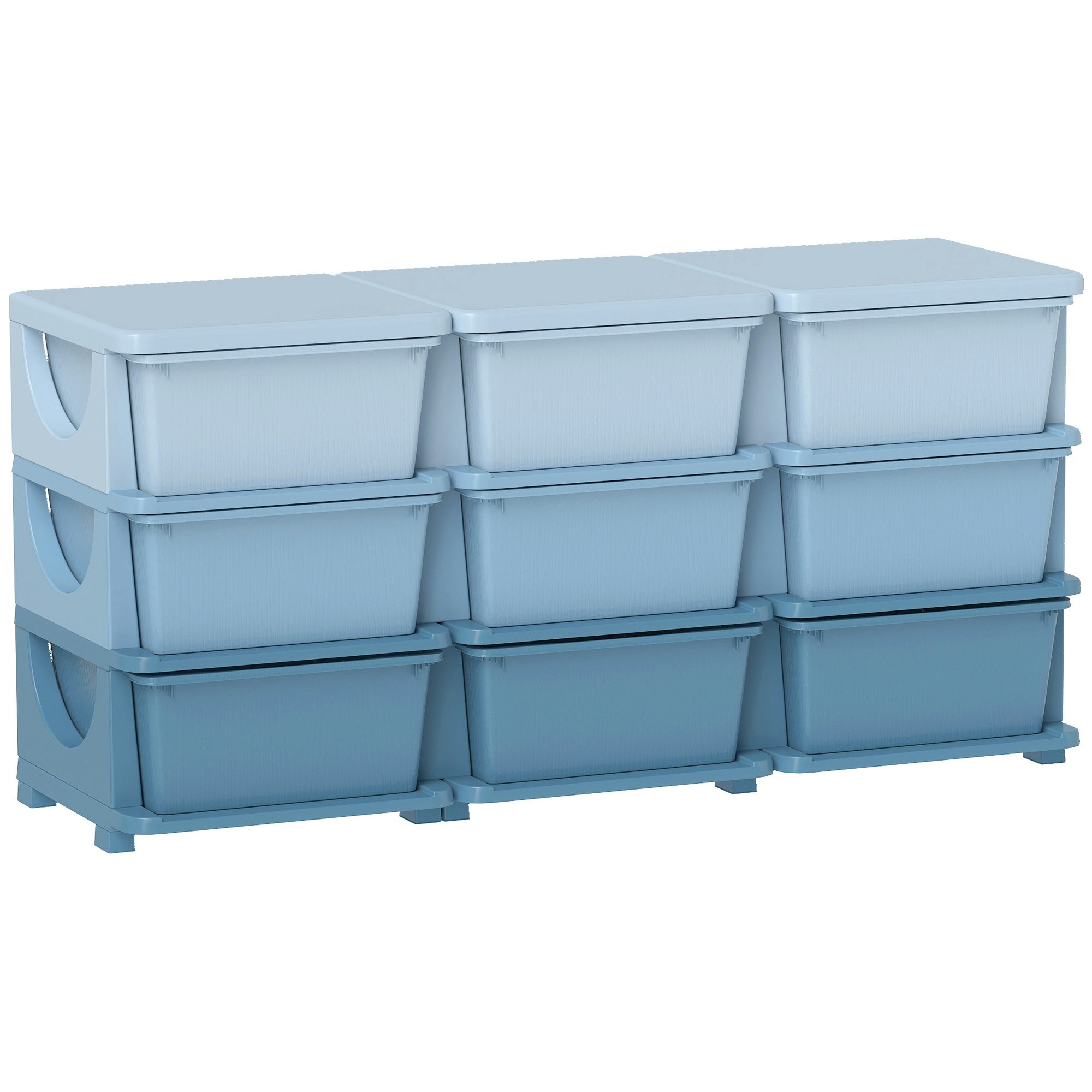 Rackhams Blue Kids Storage Units With Drawers 3 Tier Chest Dresser Tower - Polypropylene Size 113