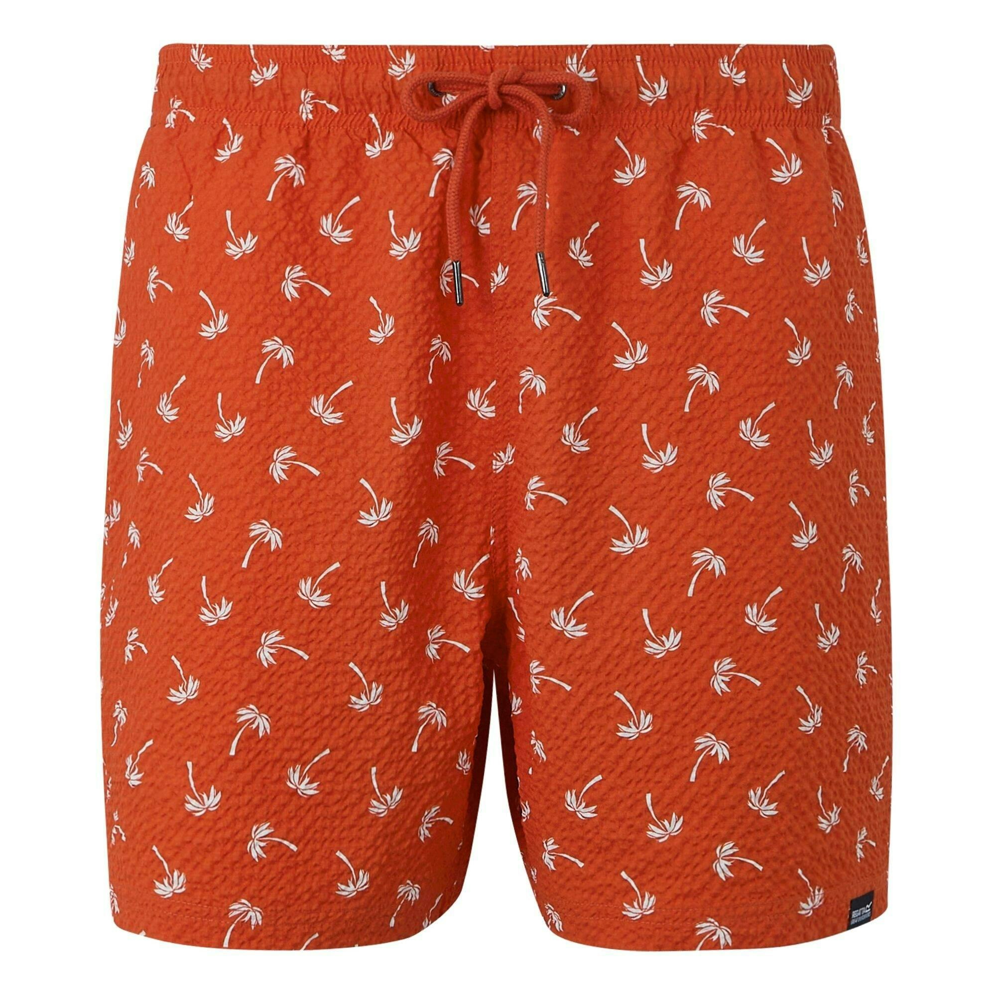 Regatta Men's Red Loras Palm Swim Shorts - Poppy - Poppy Large