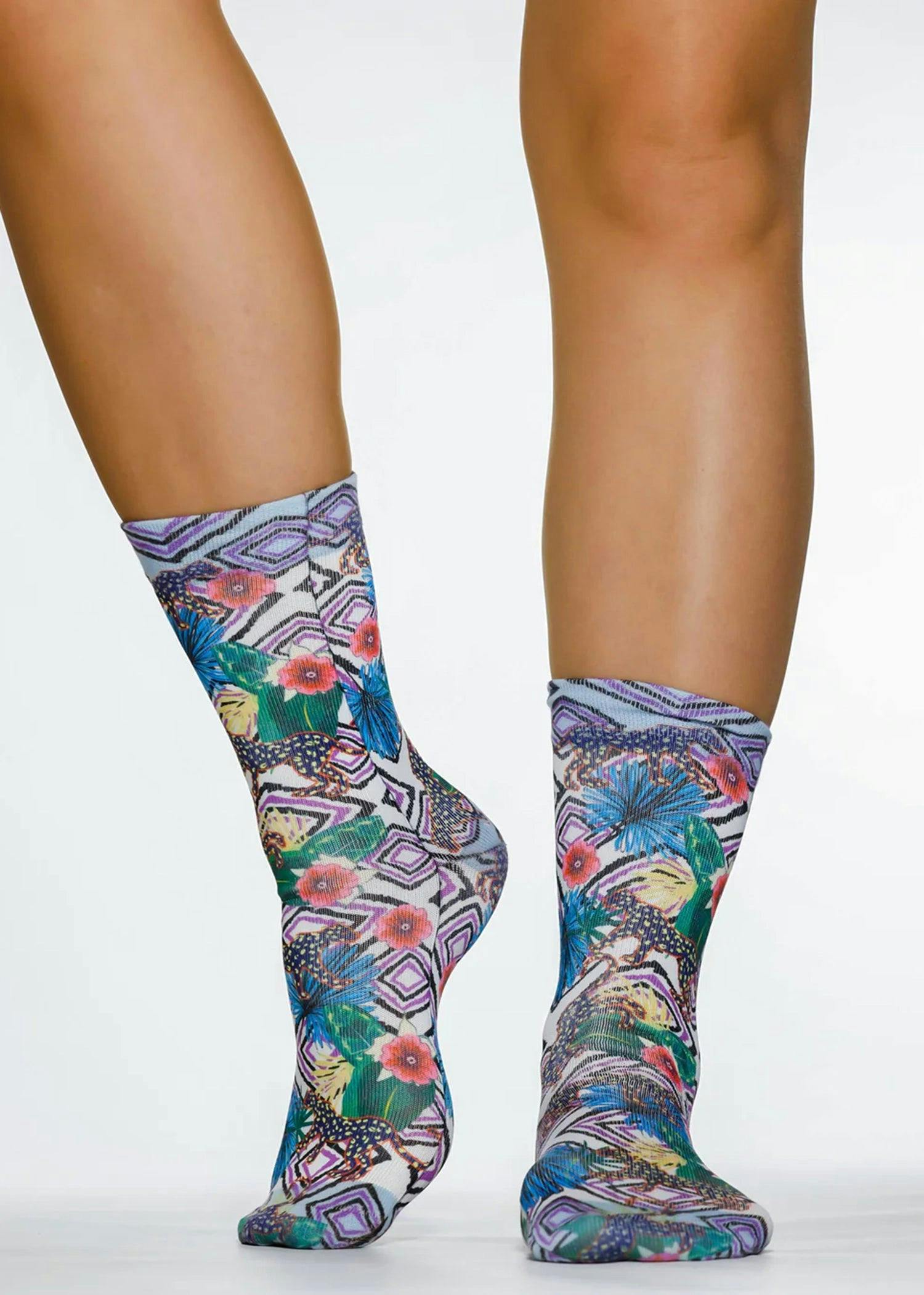 Jemsox Women's Exotic Panther Novelty Gift Socks