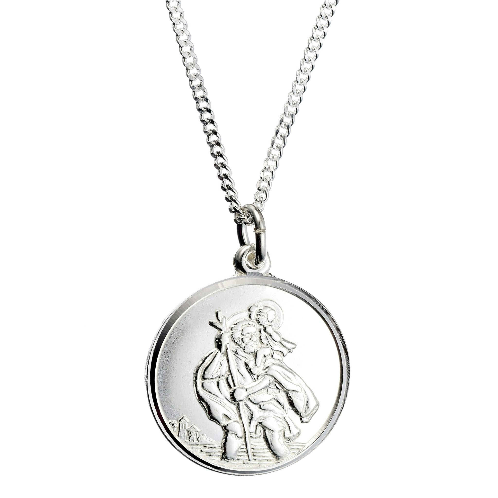 Mylee London Silver Sterling St. Christopher Necklace - No