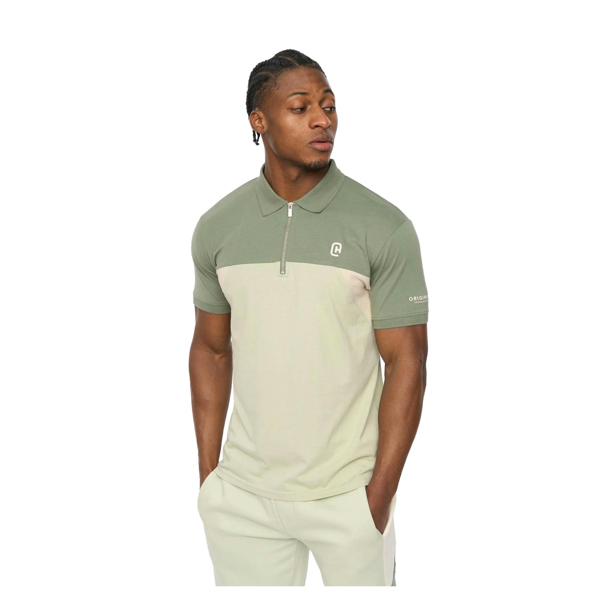 Crosshatch Men's Light Castlebay Polo Shirt - Olive - M - Olive - 100% Cotton