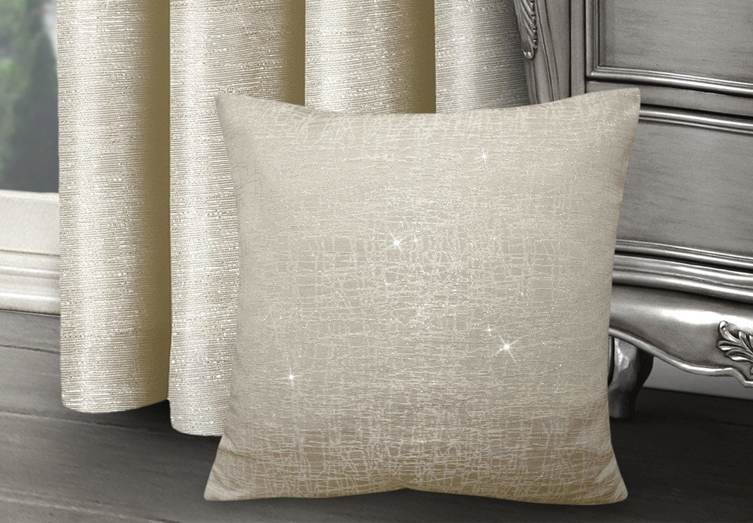 Intimates Cream Shimmering Plain Cushion - 43Cm X 43Cm