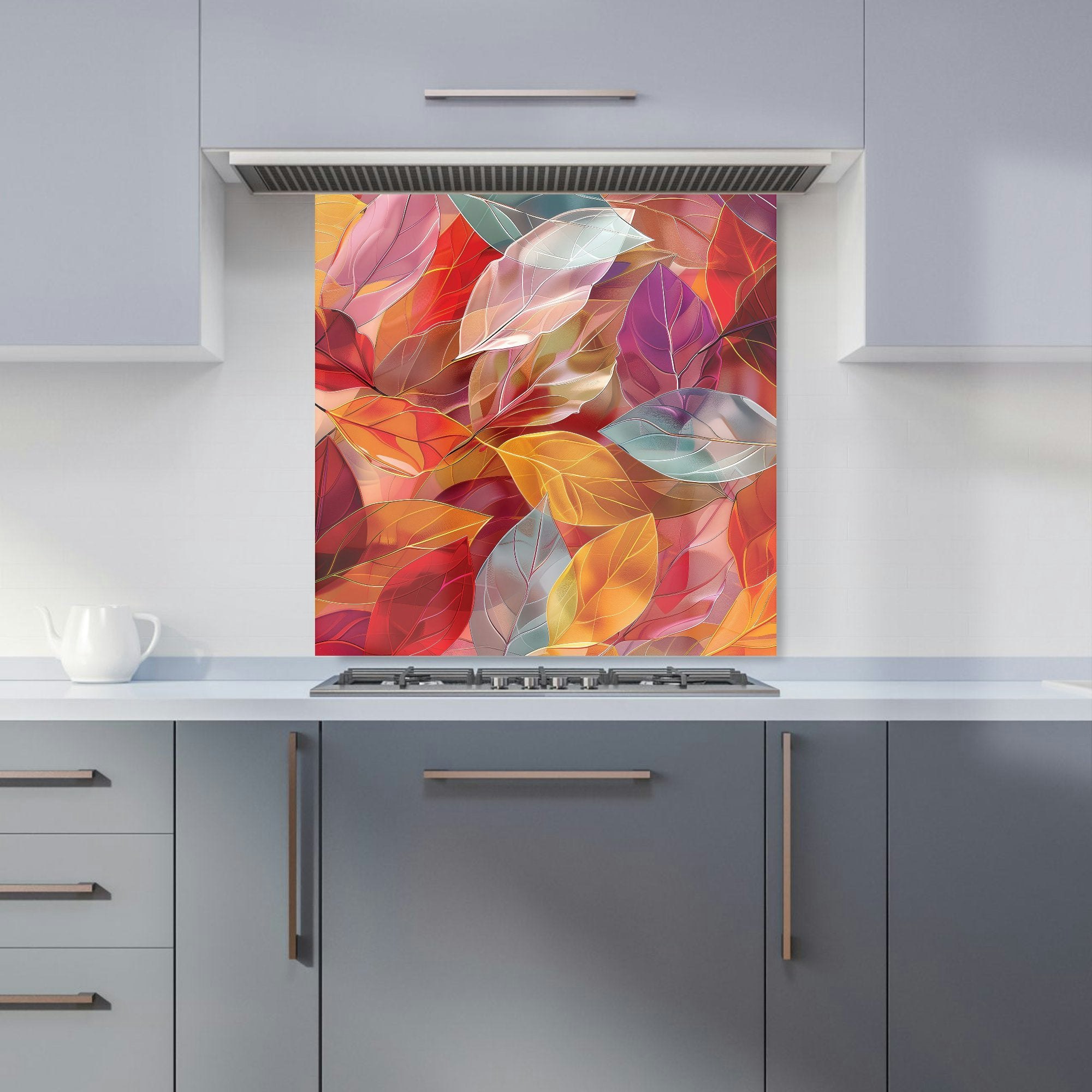 Warren Reed - Designer Kaleidoscope Of Autumn Leaves Kitchen Splashback - W600mm X H600mm
